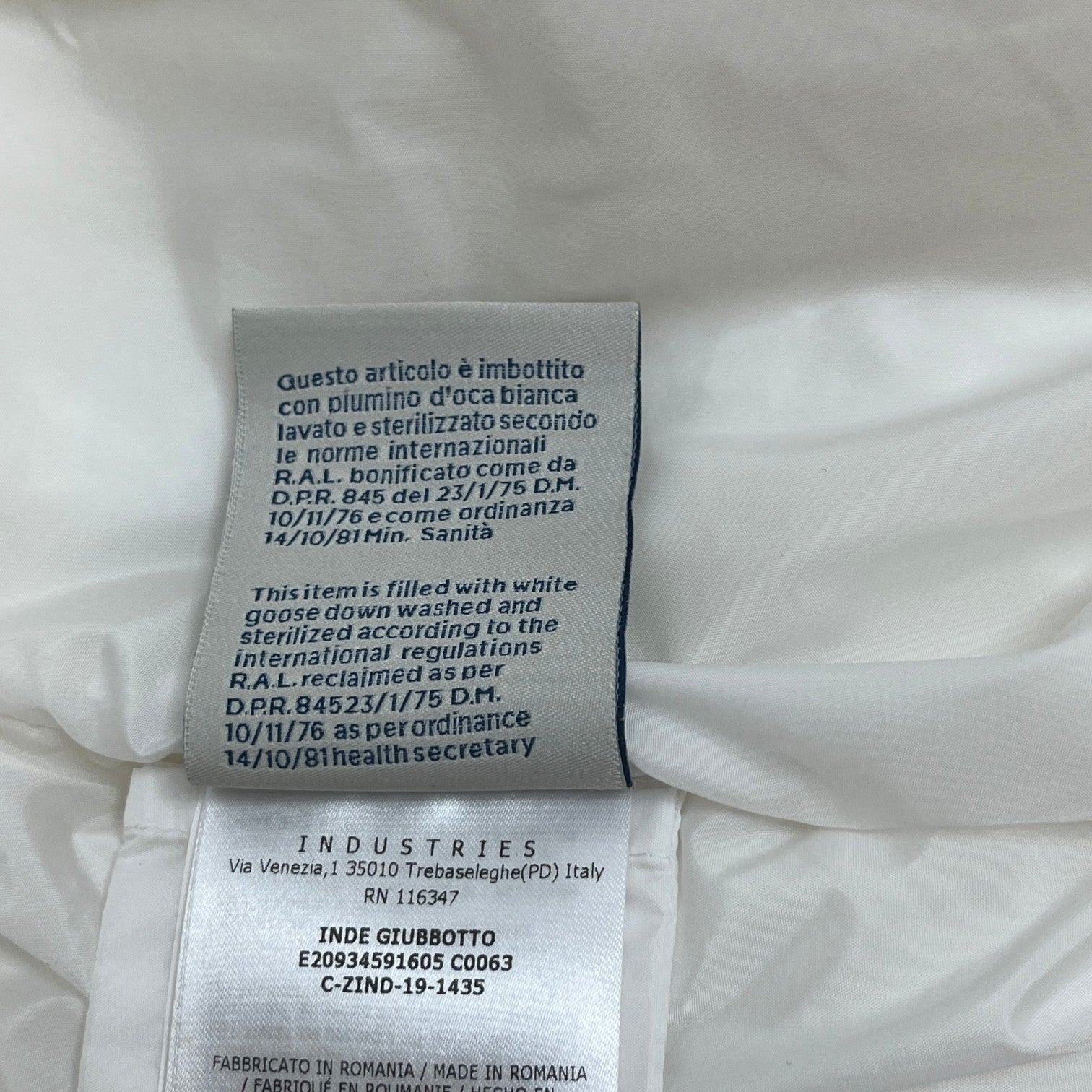 Women's Inde Down Jacket Cream Size 5 / UK 20