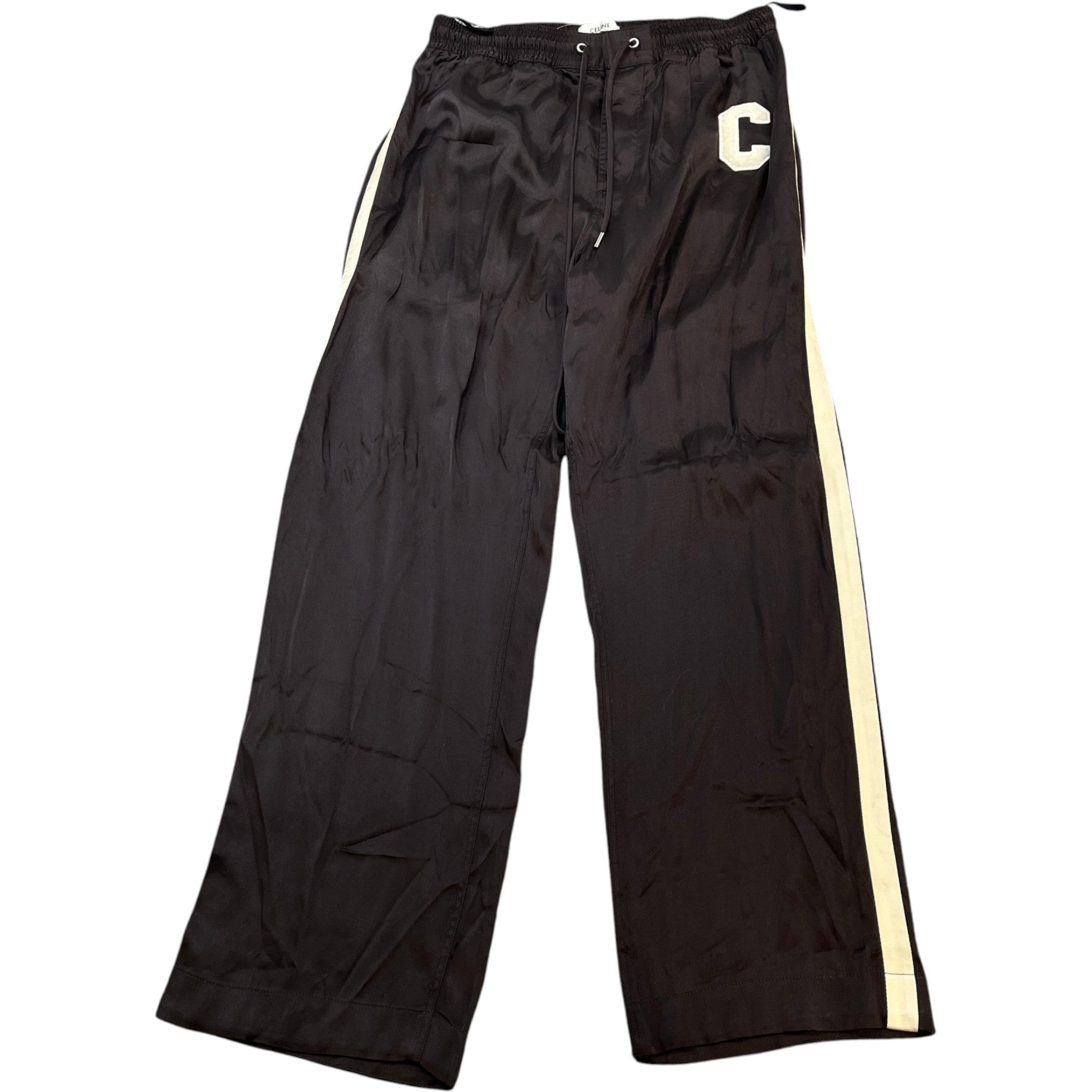 Women's C Athletic Satin Joggers Brown Size Waist 38"
