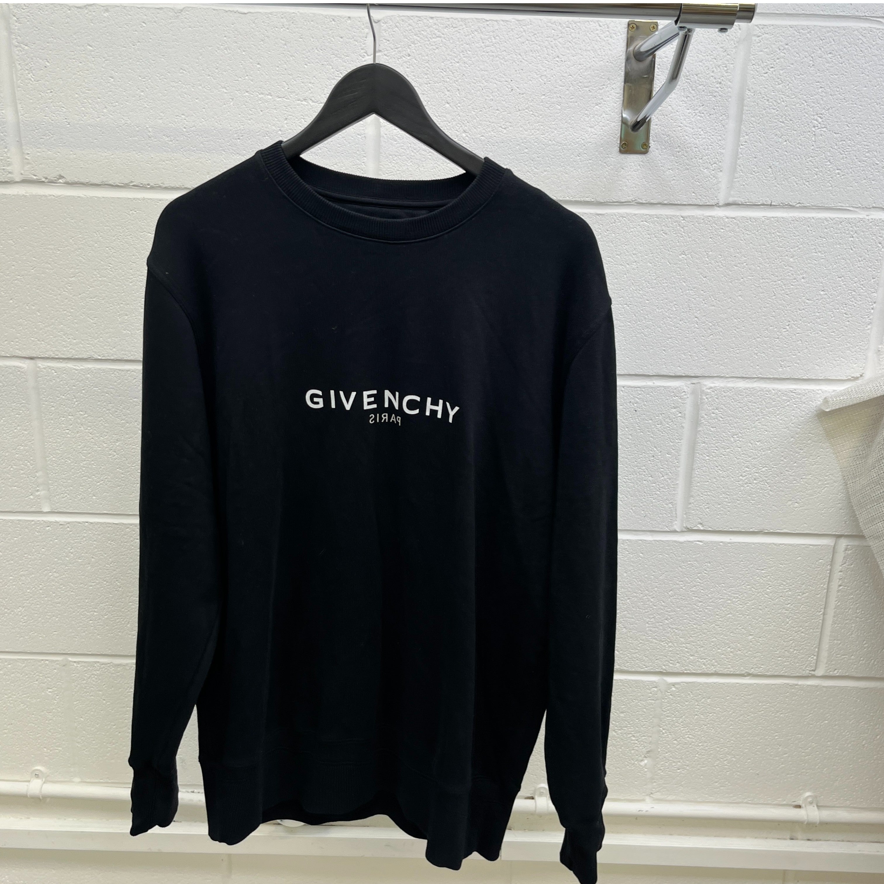 Men's Logo Print Jumper Black Size S