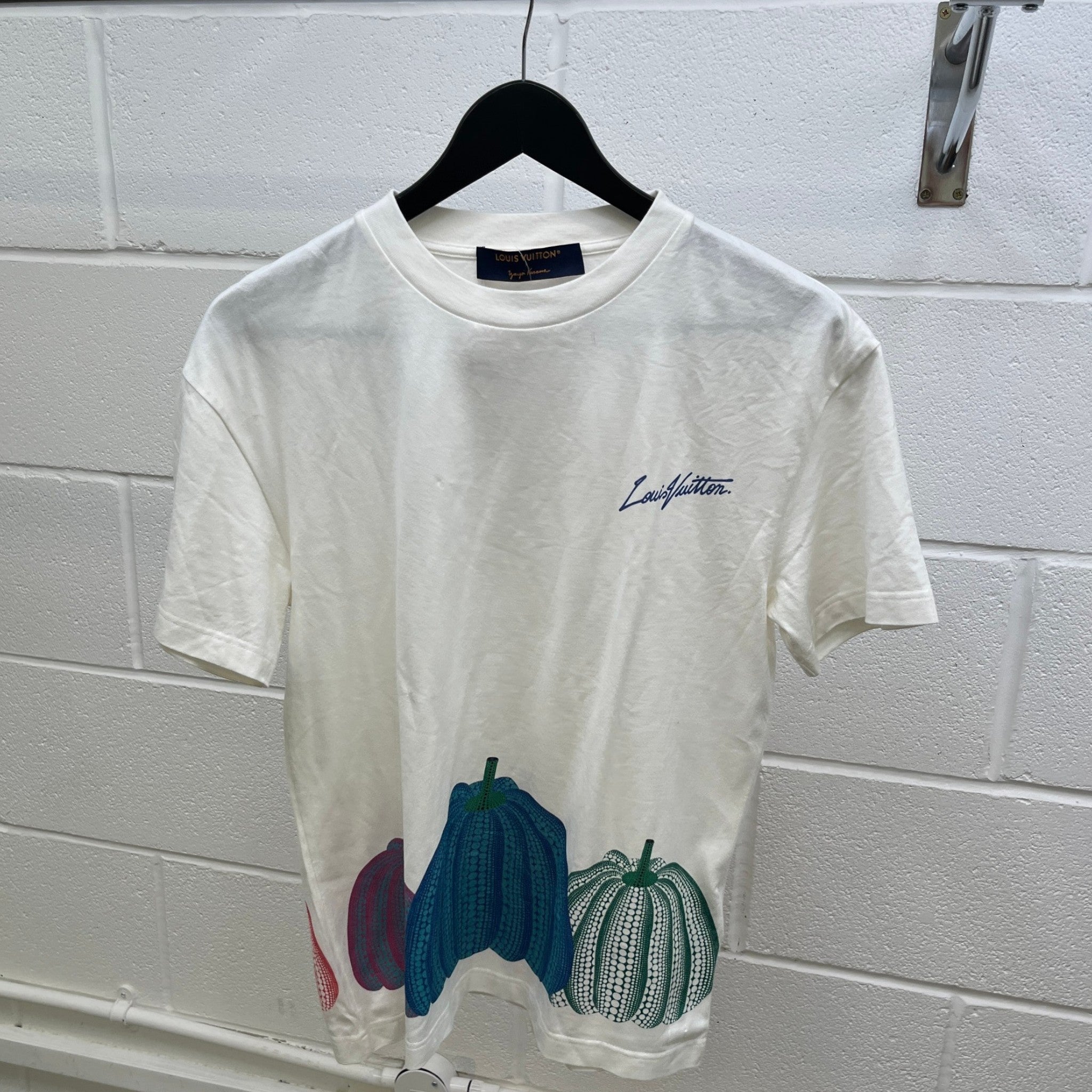 Men's X Yayoi Kusama Pumpkin Dots T-Shirt White Size XS