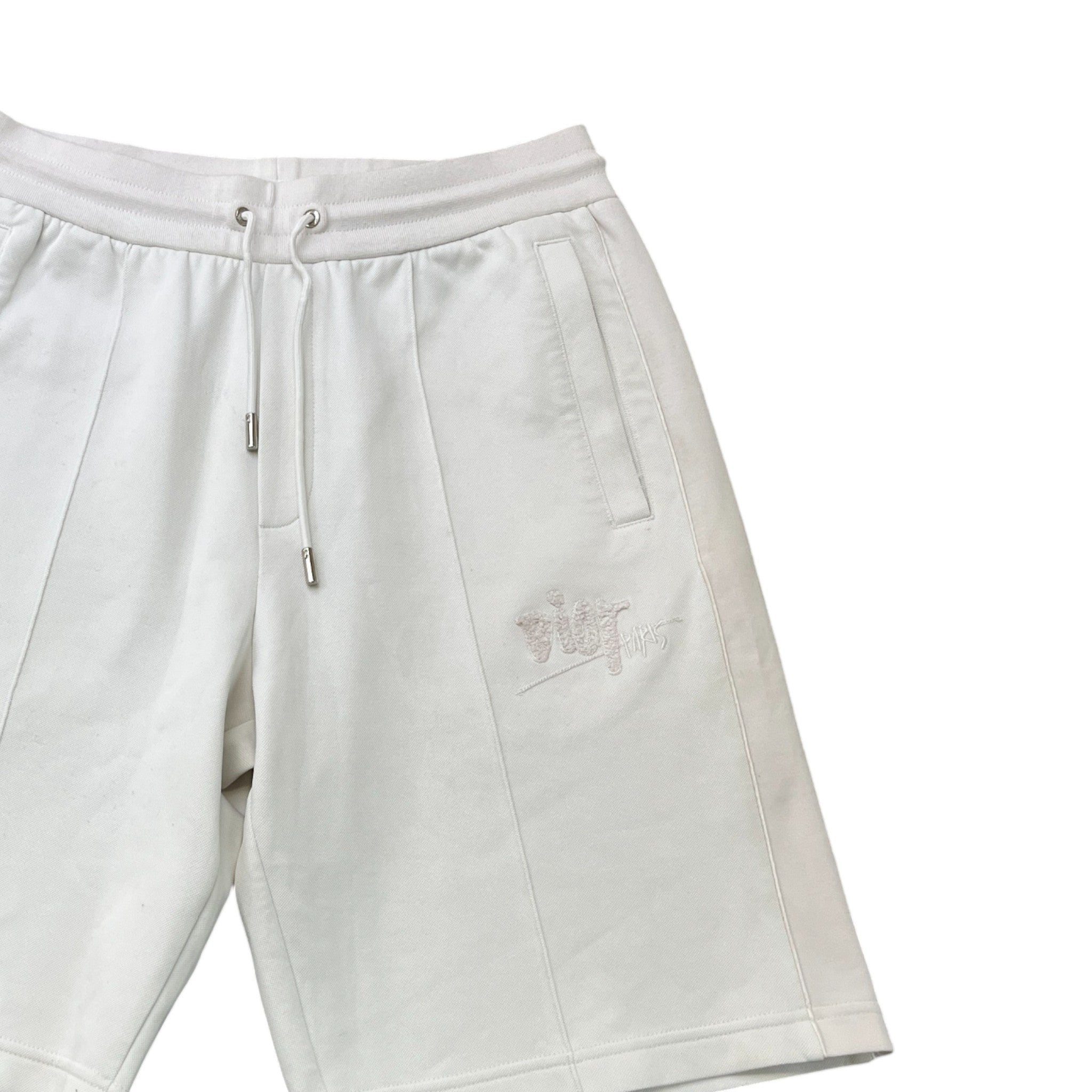 Men's Embroidered Logo Shorts White Size M