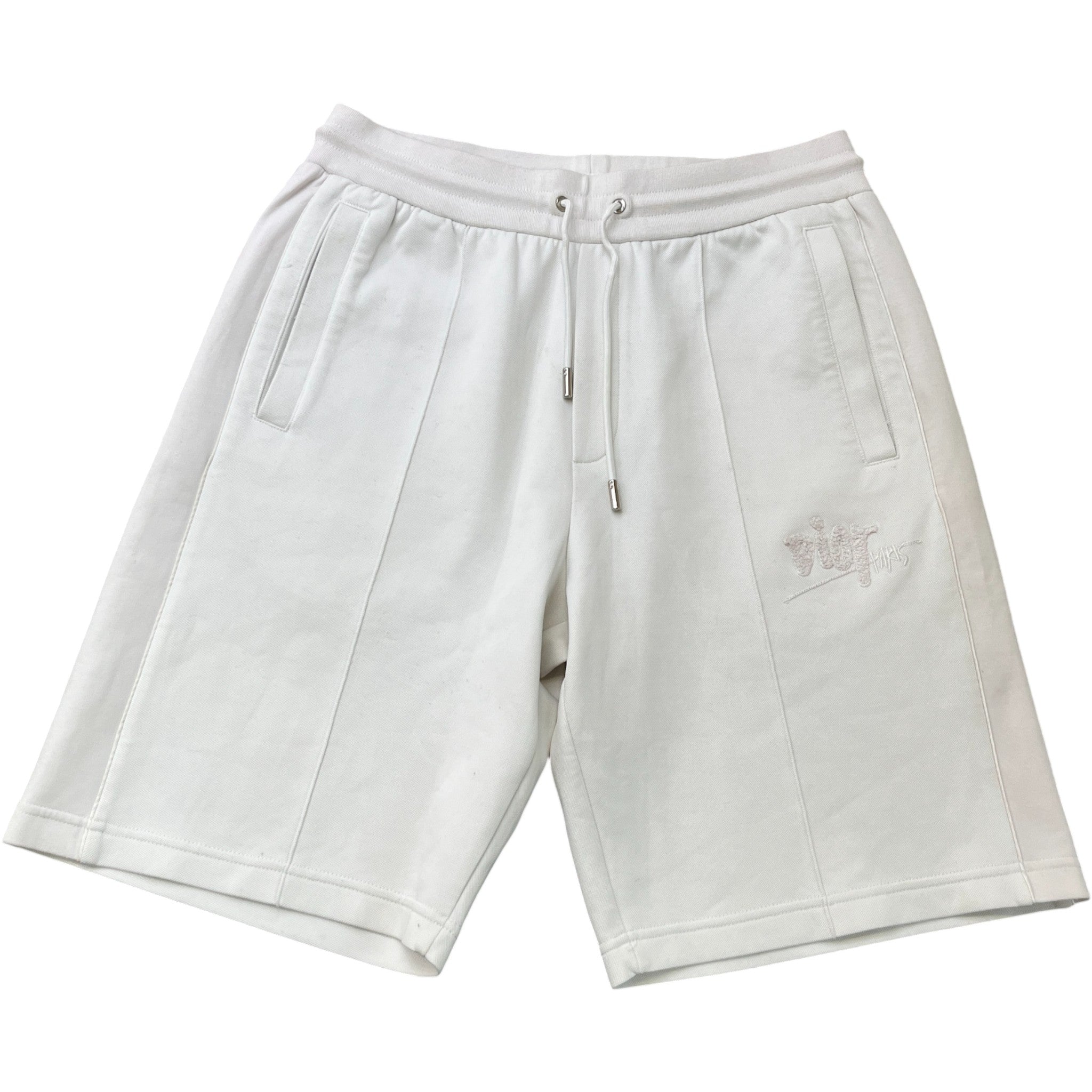 Men's Embroidered Logo Shorts White Size M