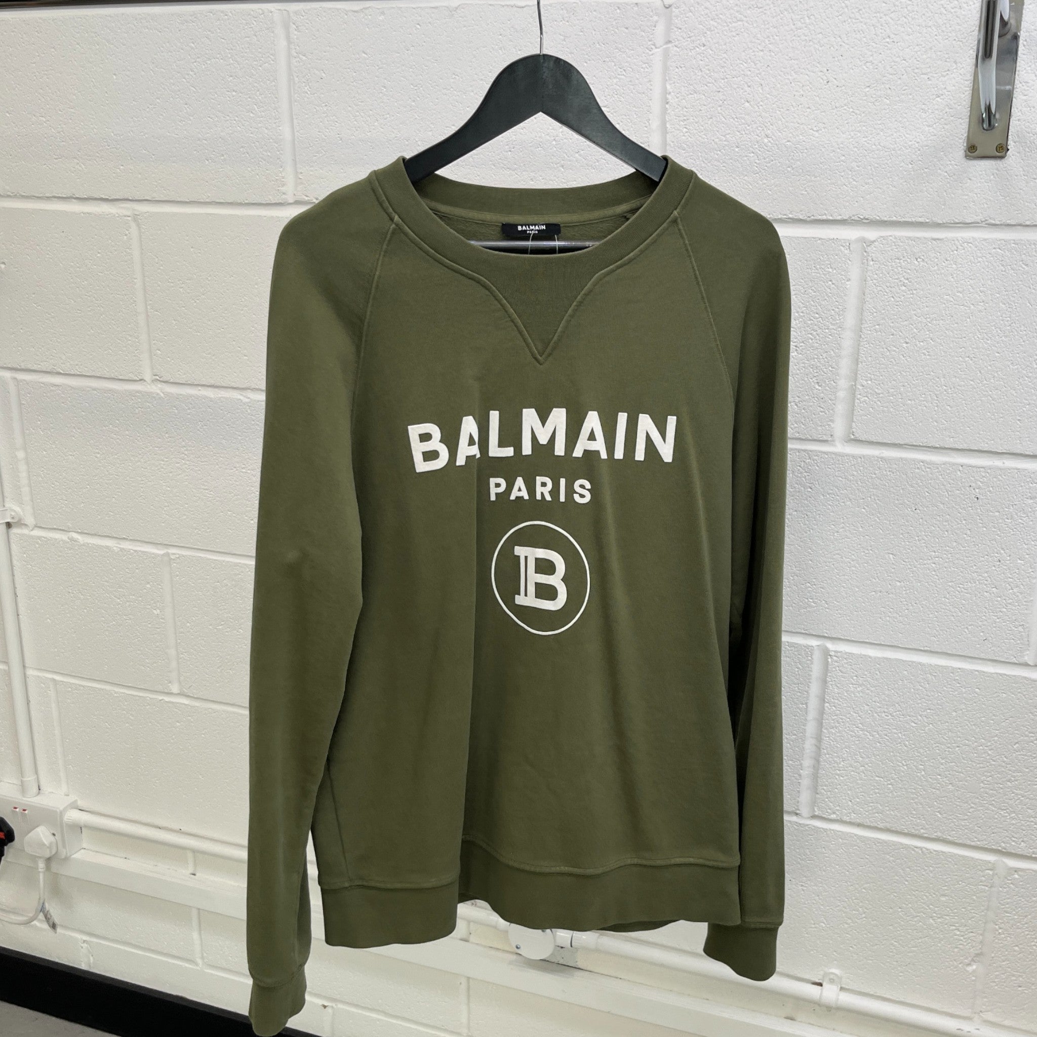 Men's Logo Print Sweatshirt Green Size XXL