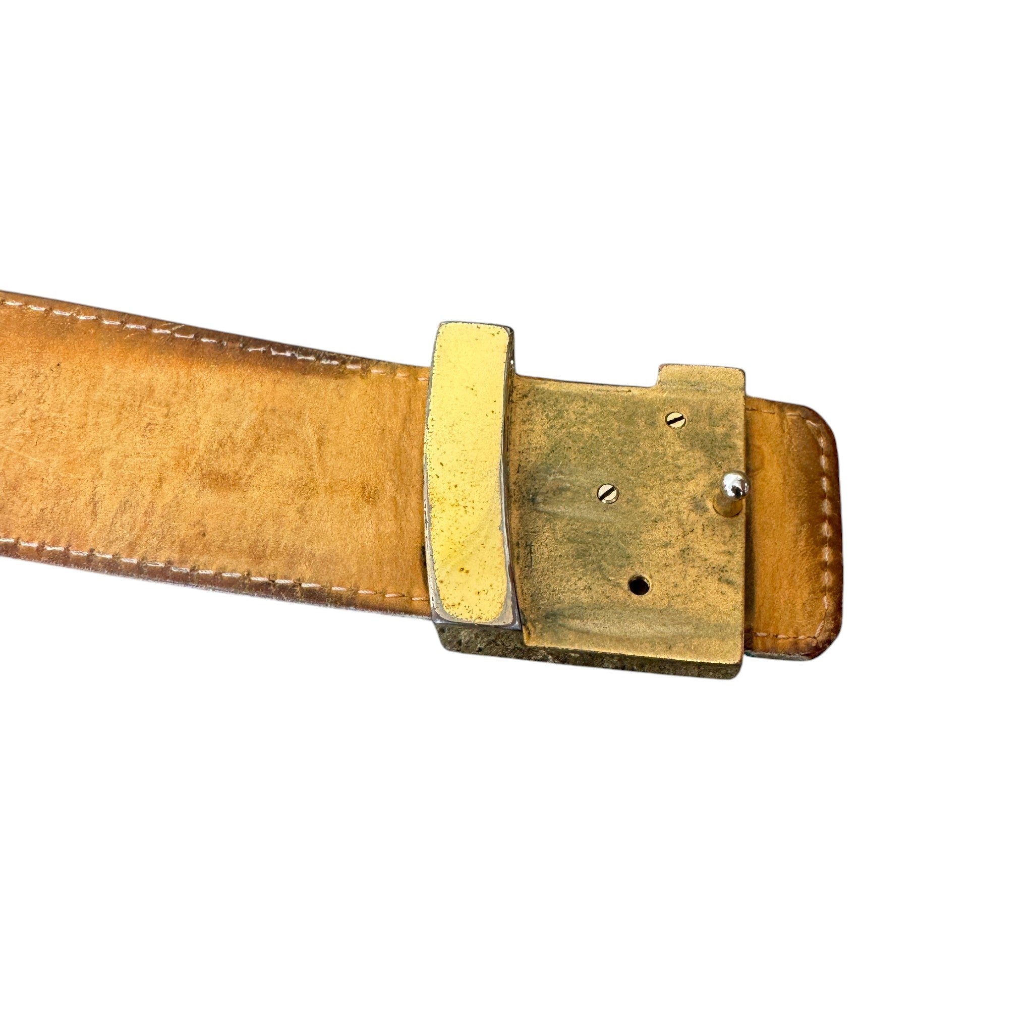 Men's Damier Azur Lv Belt Cream Size Waist 34"