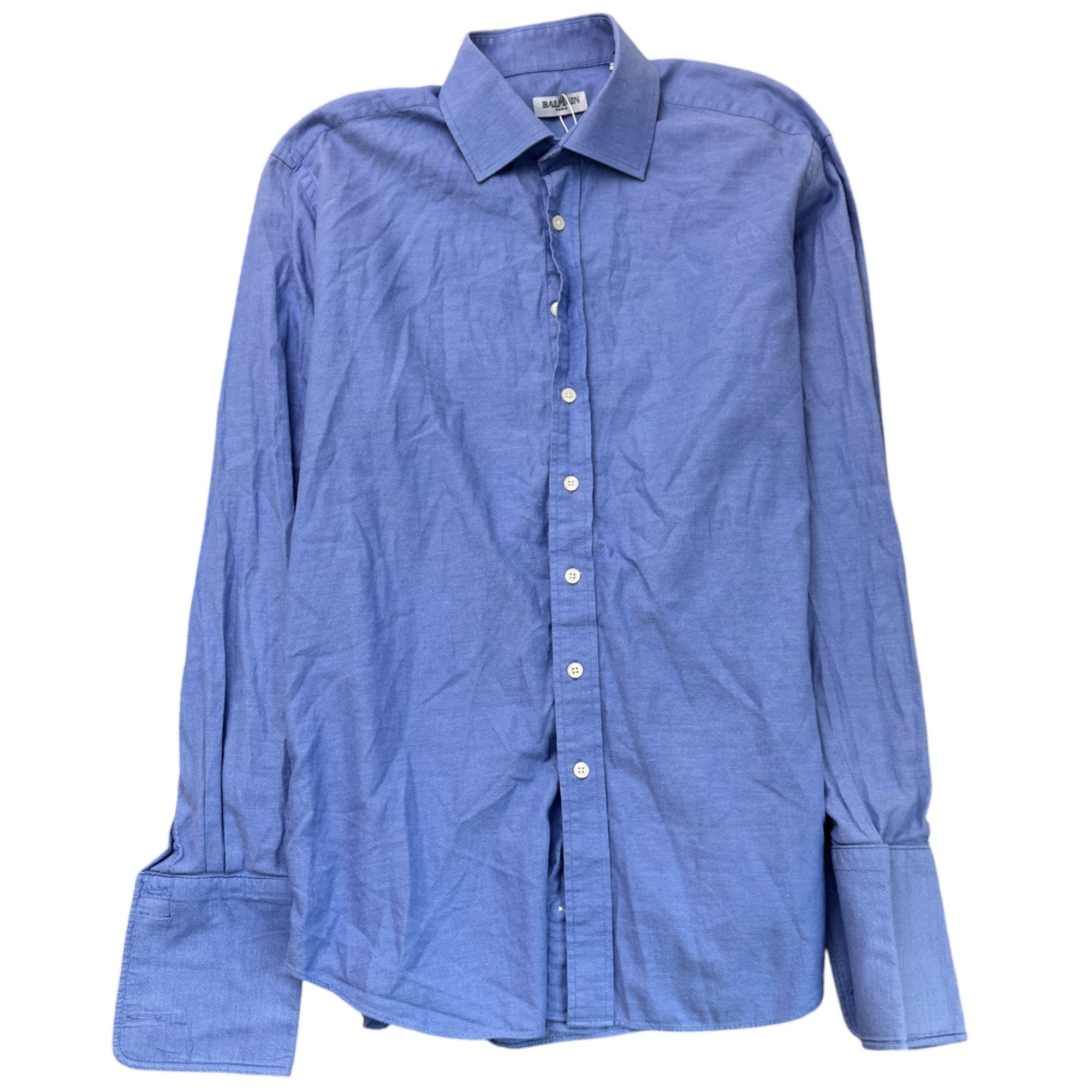 Men's Button Up Long Sleeve Shirt Blue Size L