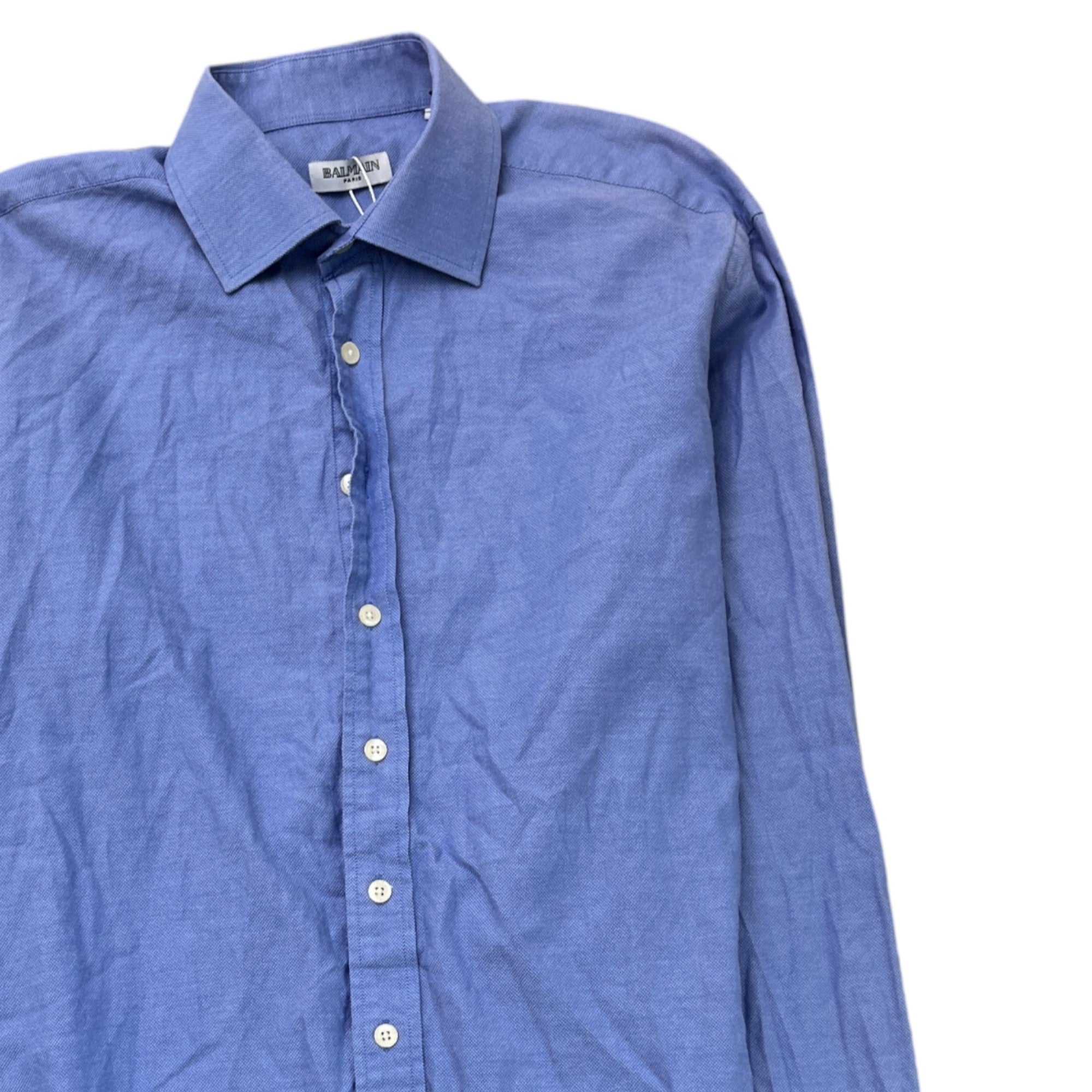 Men's Button Up Long Sleeve Shirt Blue Size L