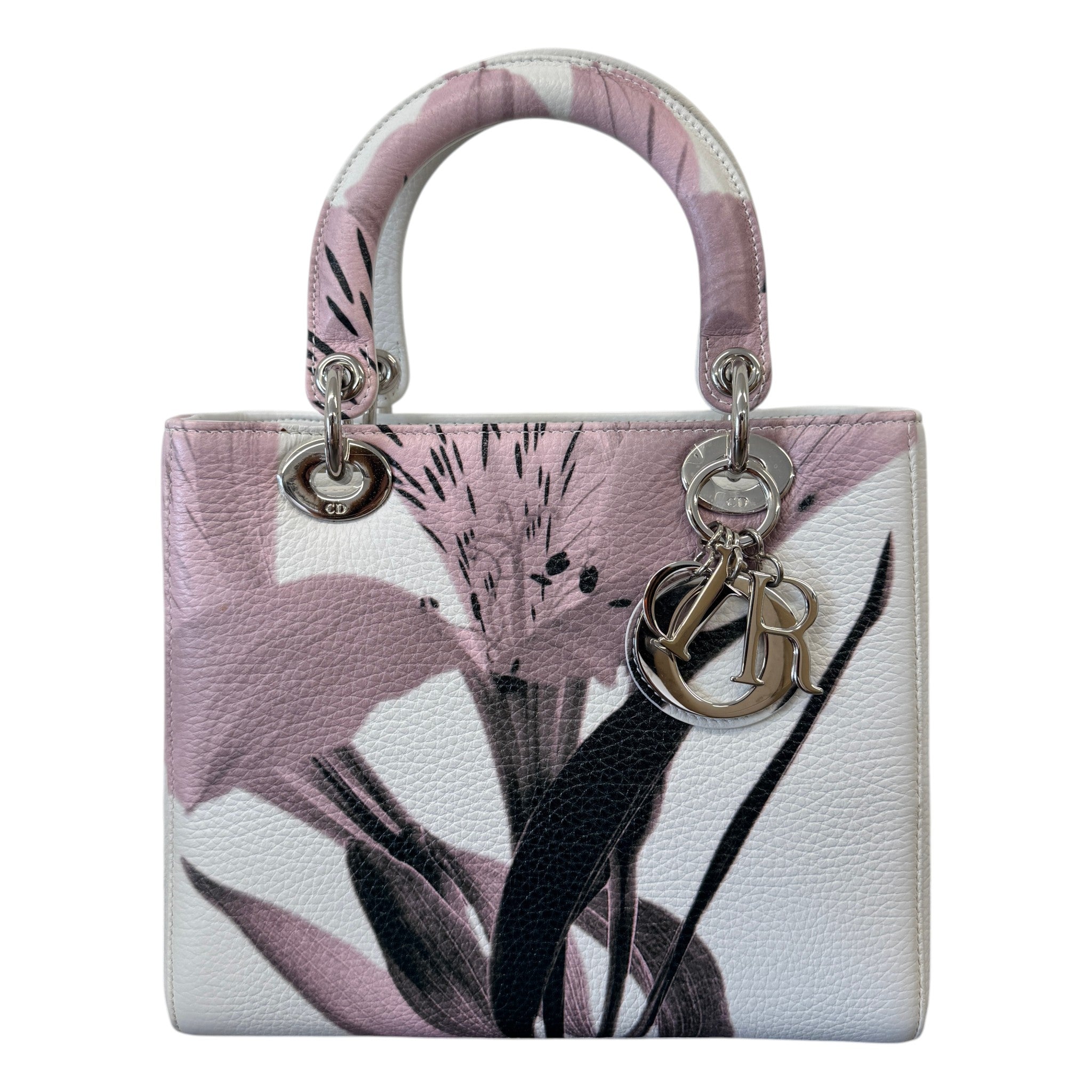 Women's Lady Dior Floral Handbag White
