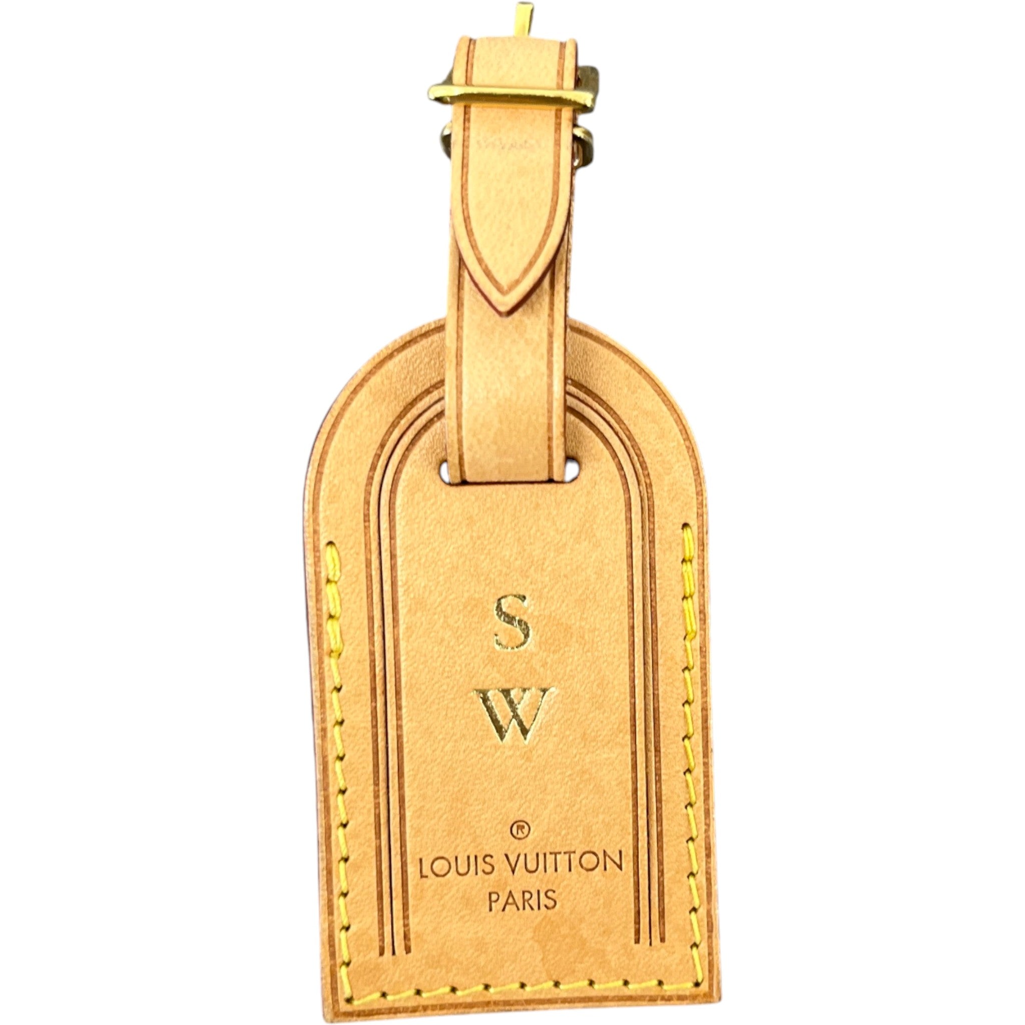 Women's Leather Luggage Tag Brown