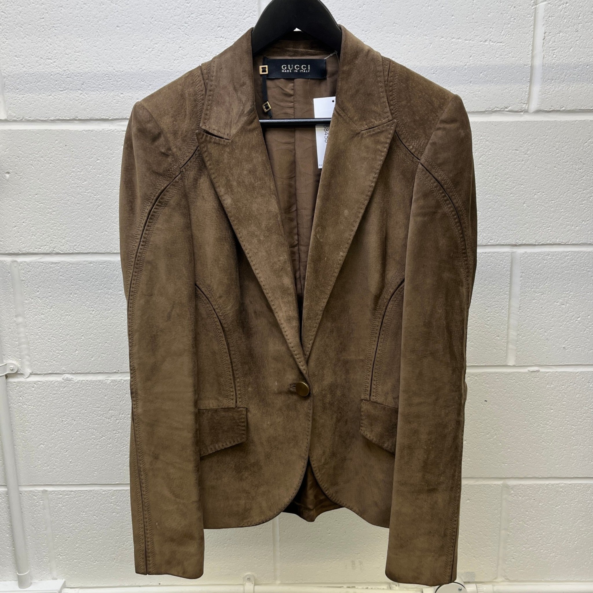 Women's Lambskin Blazer Jacket Brown Size 44 / UK 12