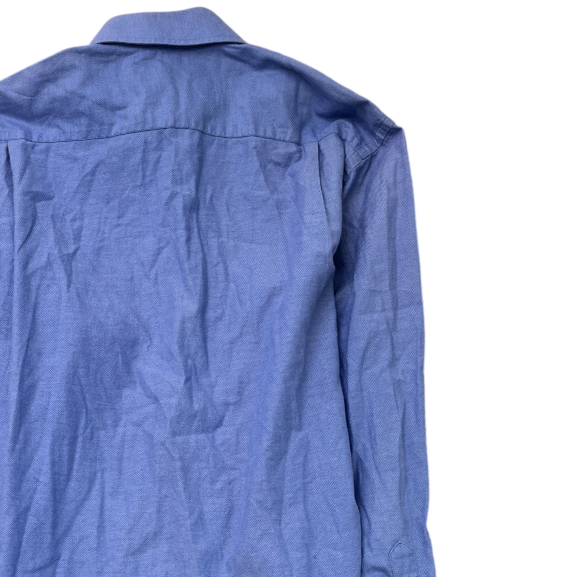 Men's Button Up Long Sleeve Shirt Blue Size L