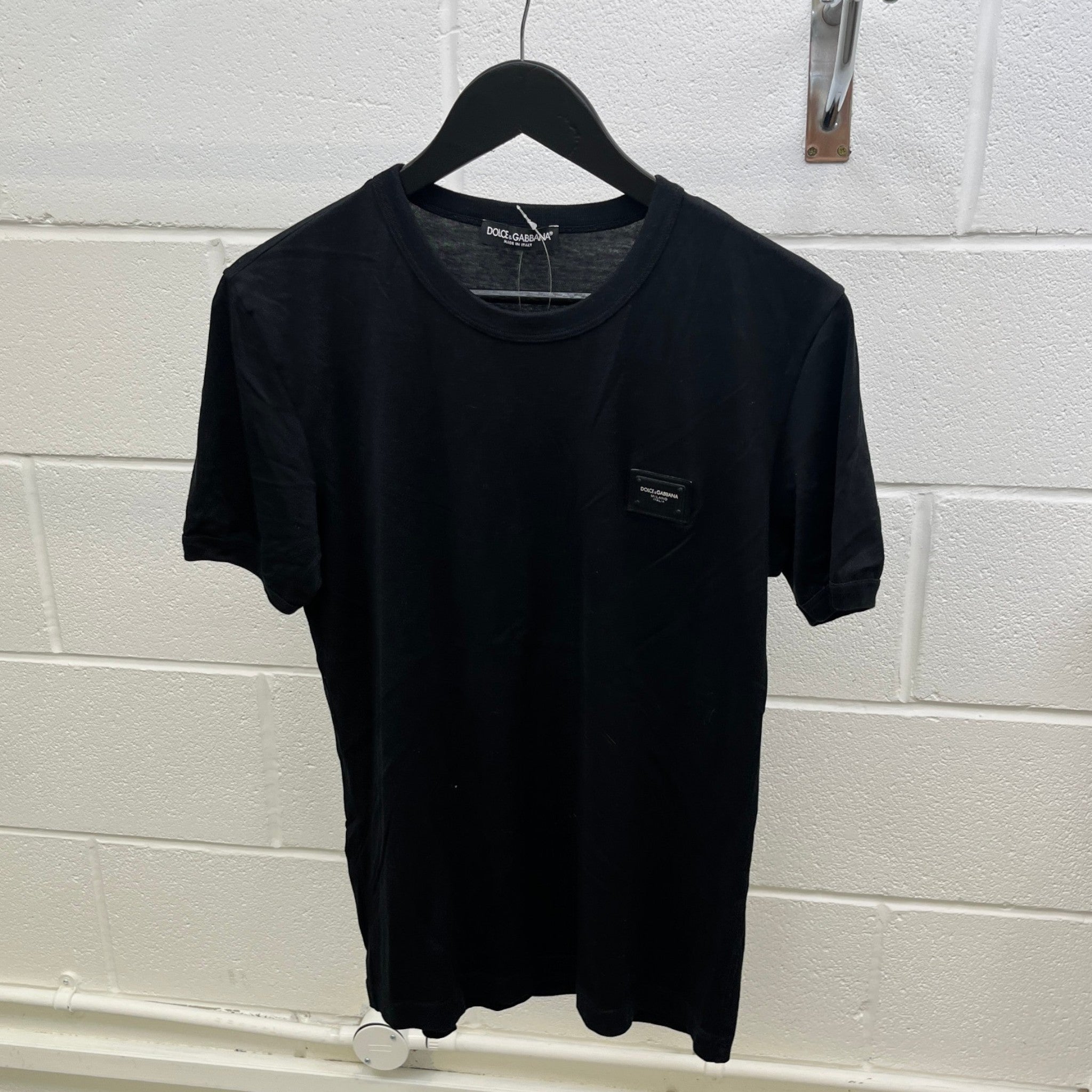 Men's Plaque Logo T-Shirt Black Size IT 48 / UK M