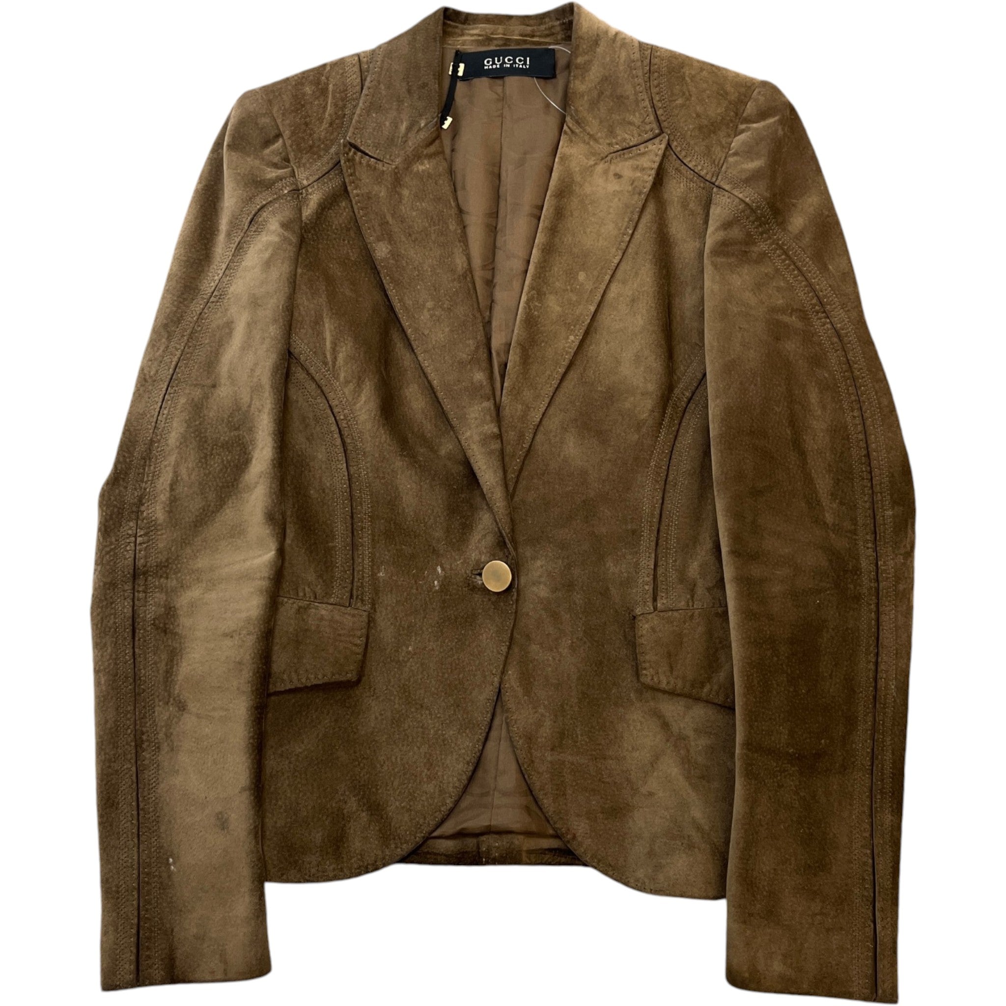 Women's Lambskin Blazer Jacket Brown Size 44 / UK 12