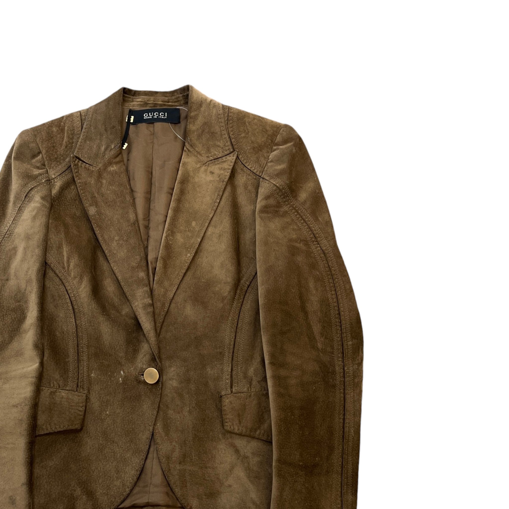 Women's Lambskin Blazer Jacket Brown Size 44 / UK 12