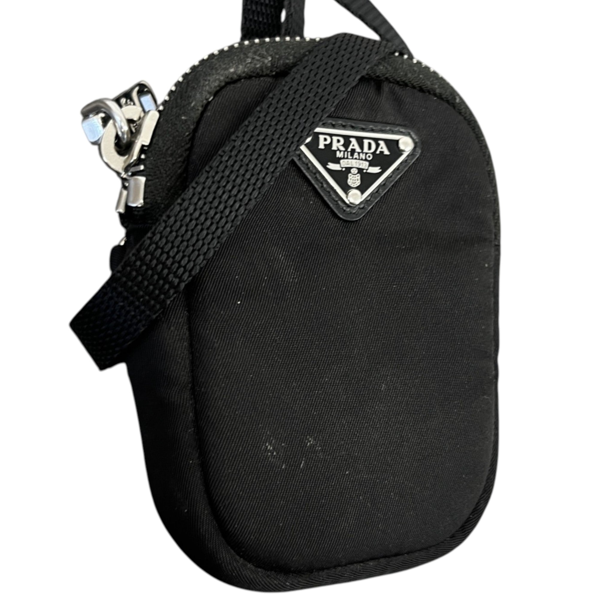 Men's Tessuto Nylon Mini Pouch Bag Black