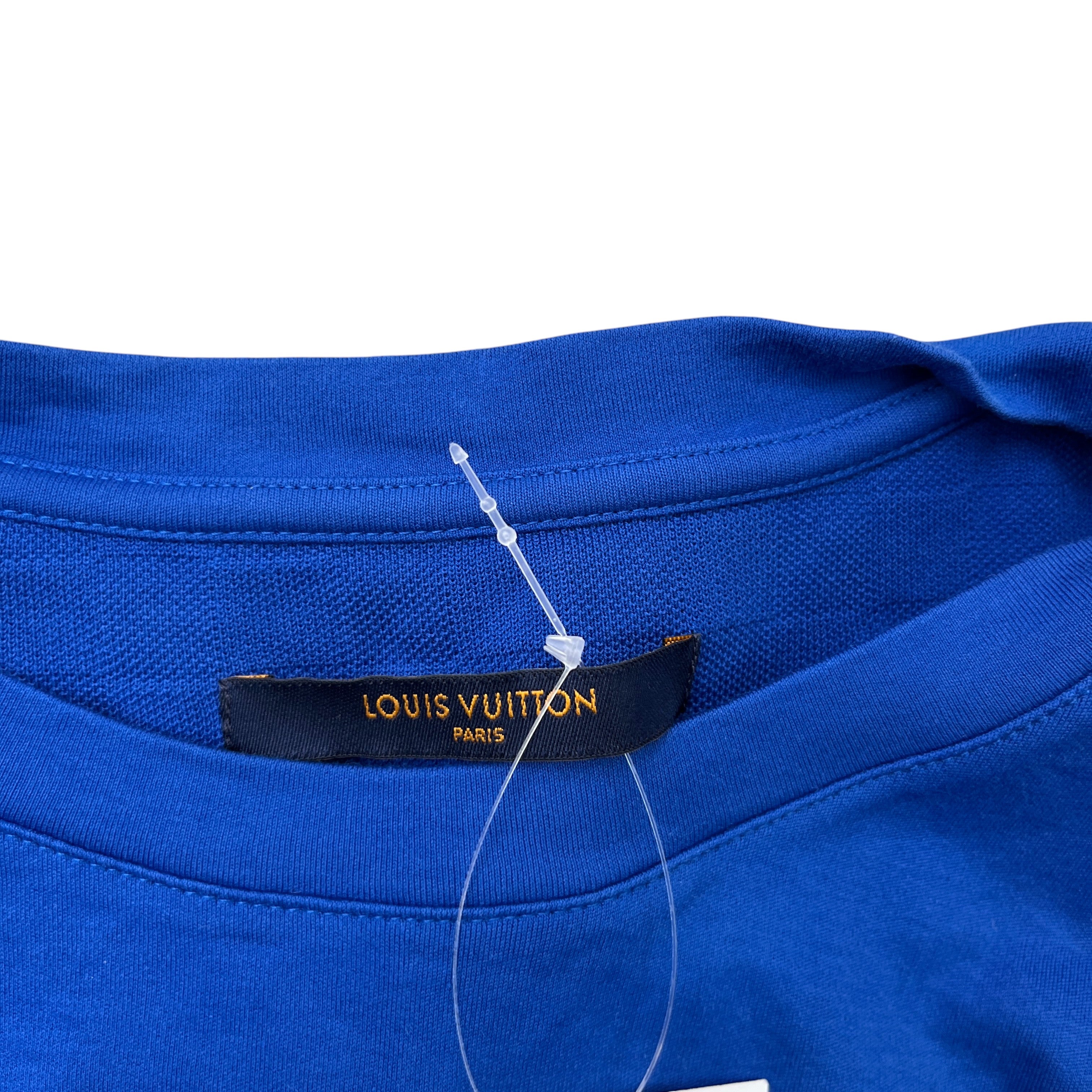 Men's Embroidered Logo T-Shirt Blue Size L