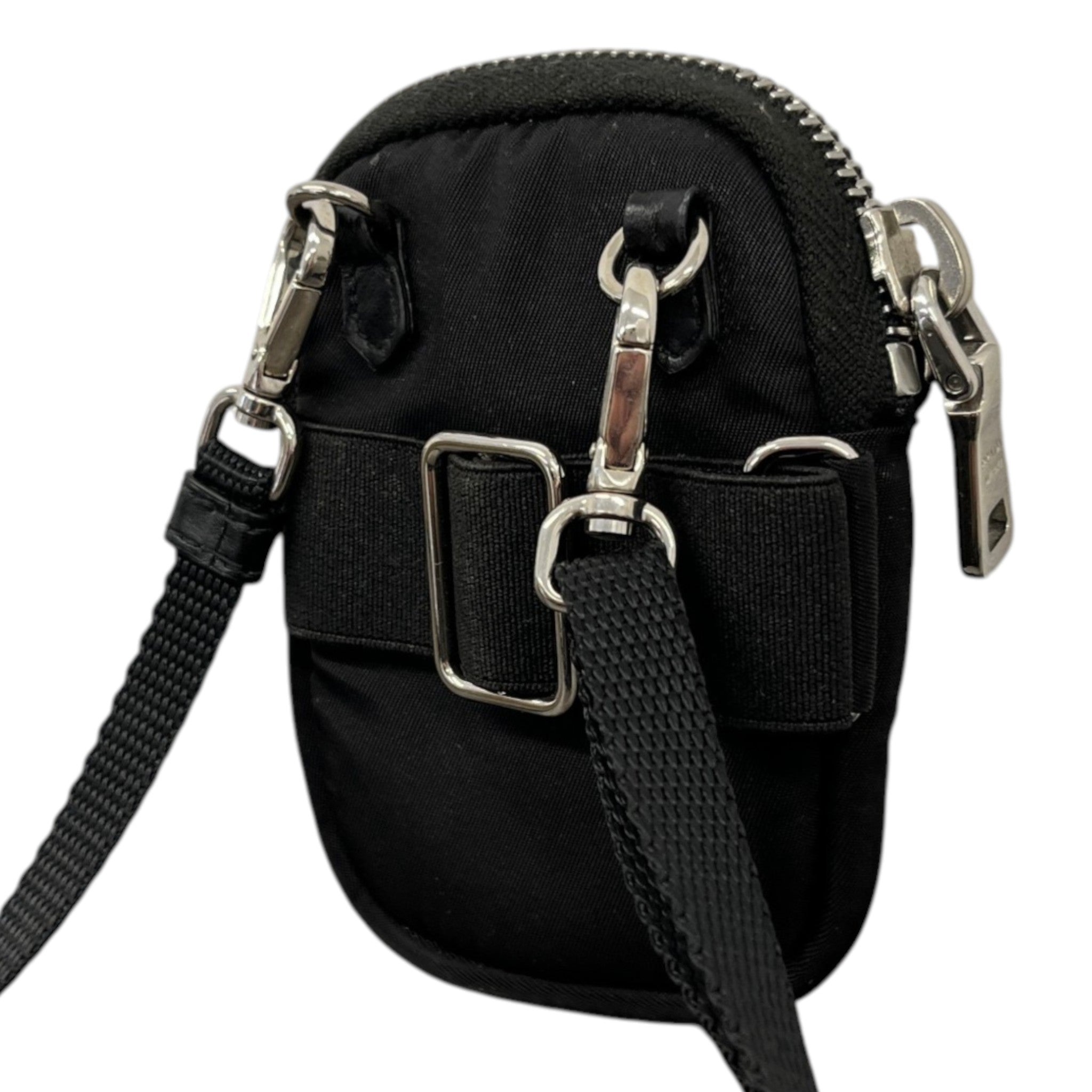 Men's Tessuto Nylon Mini Pouch Bag Black