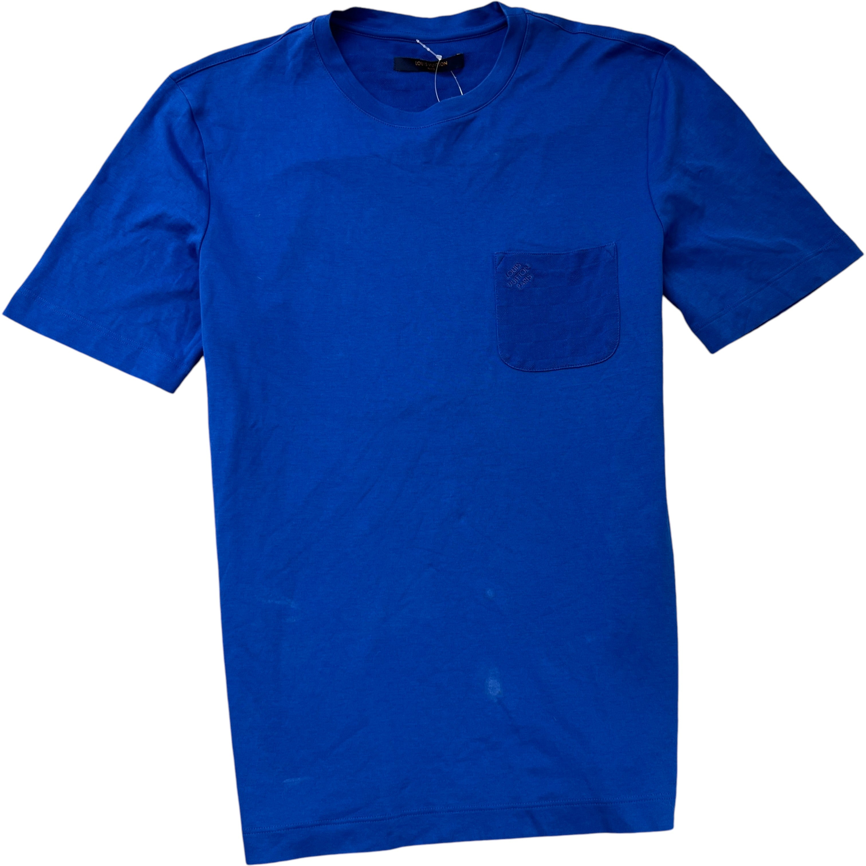 Men's Embroidered Logo T-Shirt Blue Size L