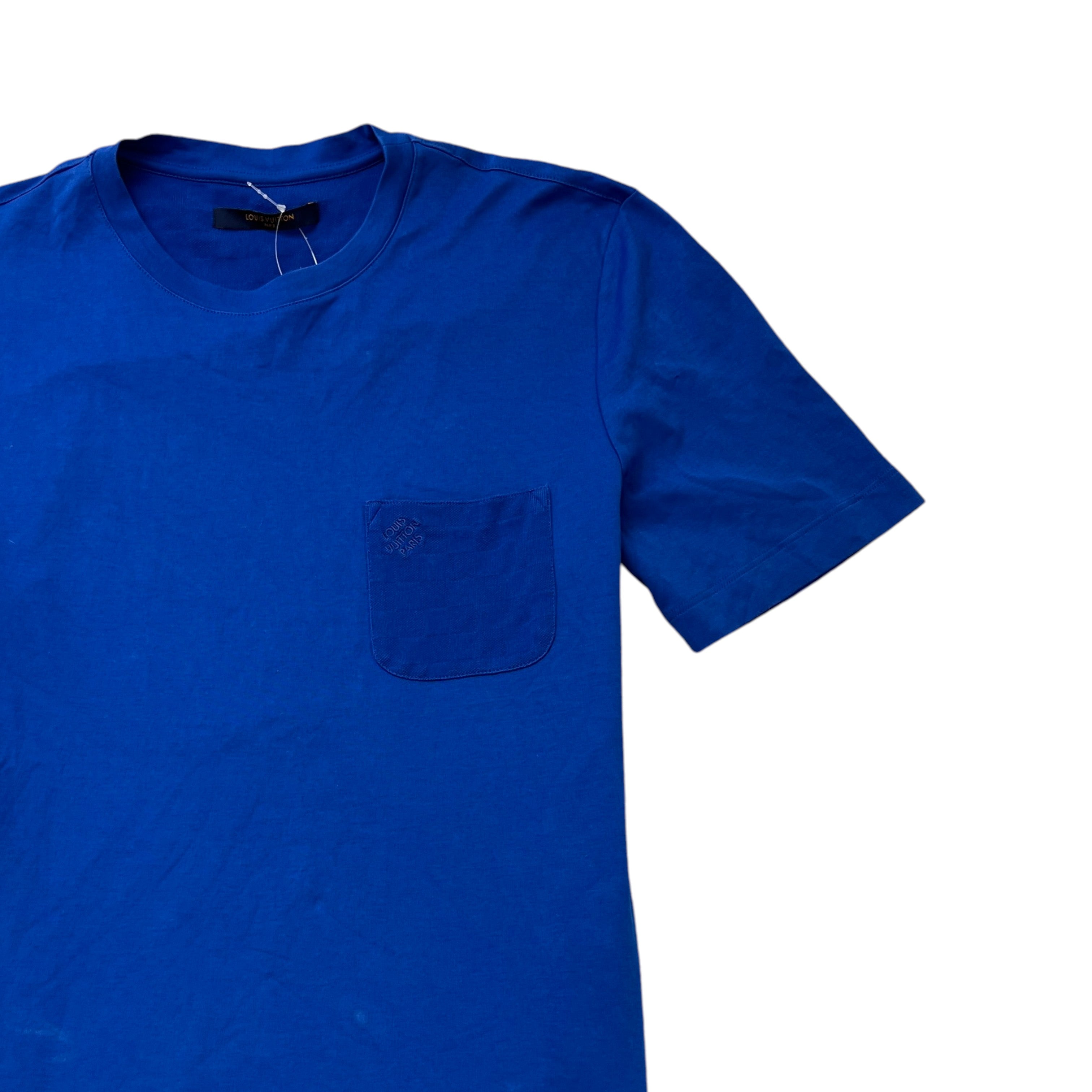 Men's Embroidered Logo T-Shirt Blue Size L