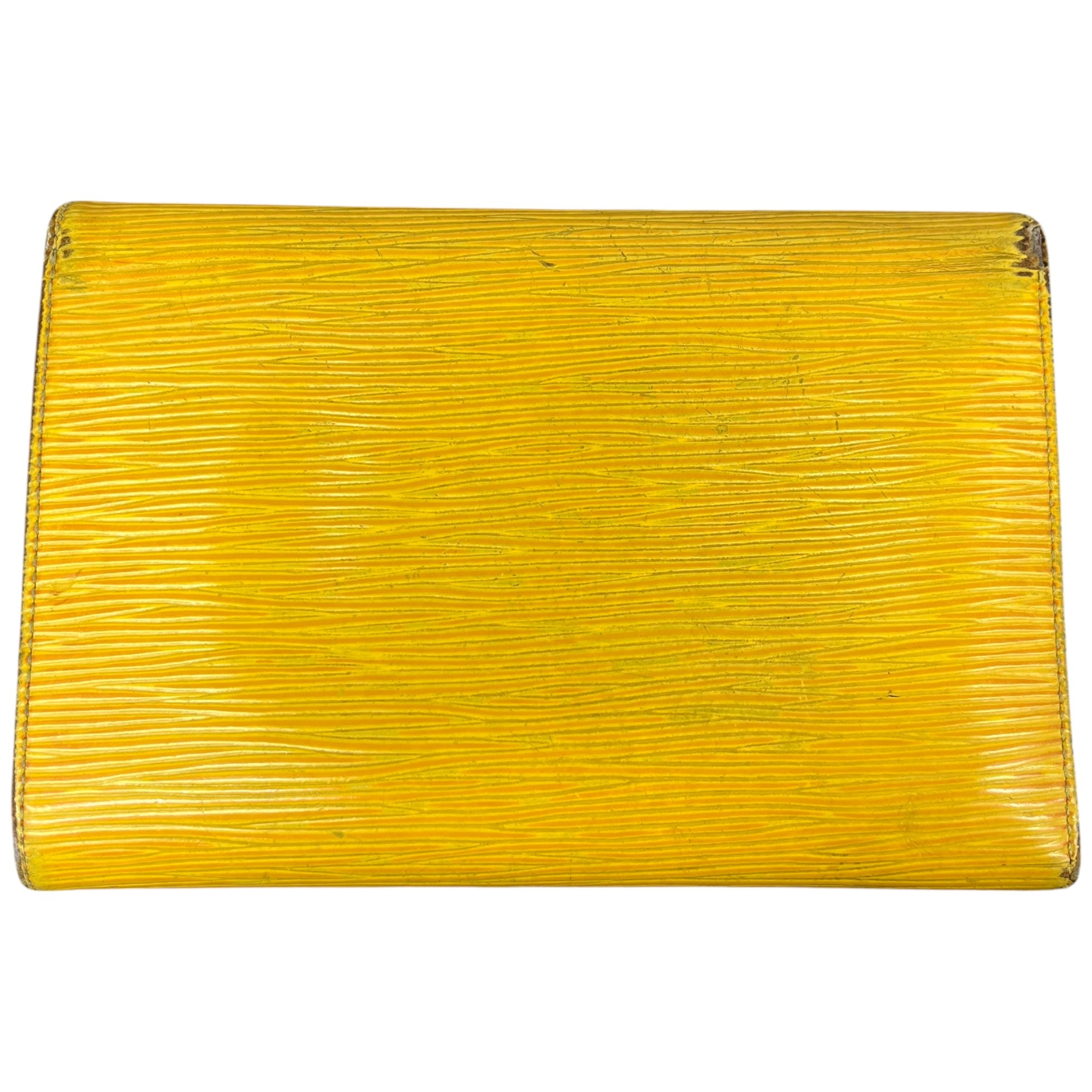 Women's Epi Leather Trifold Snap Wallet Yellow