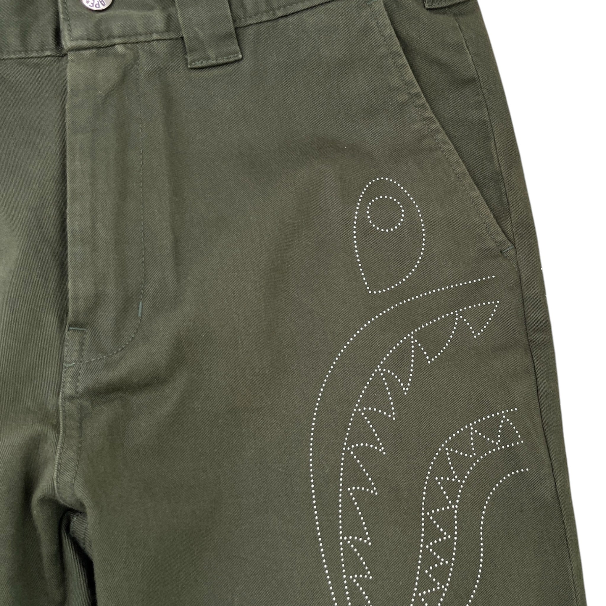 Men's Shark Print Trousers Khaki Size M