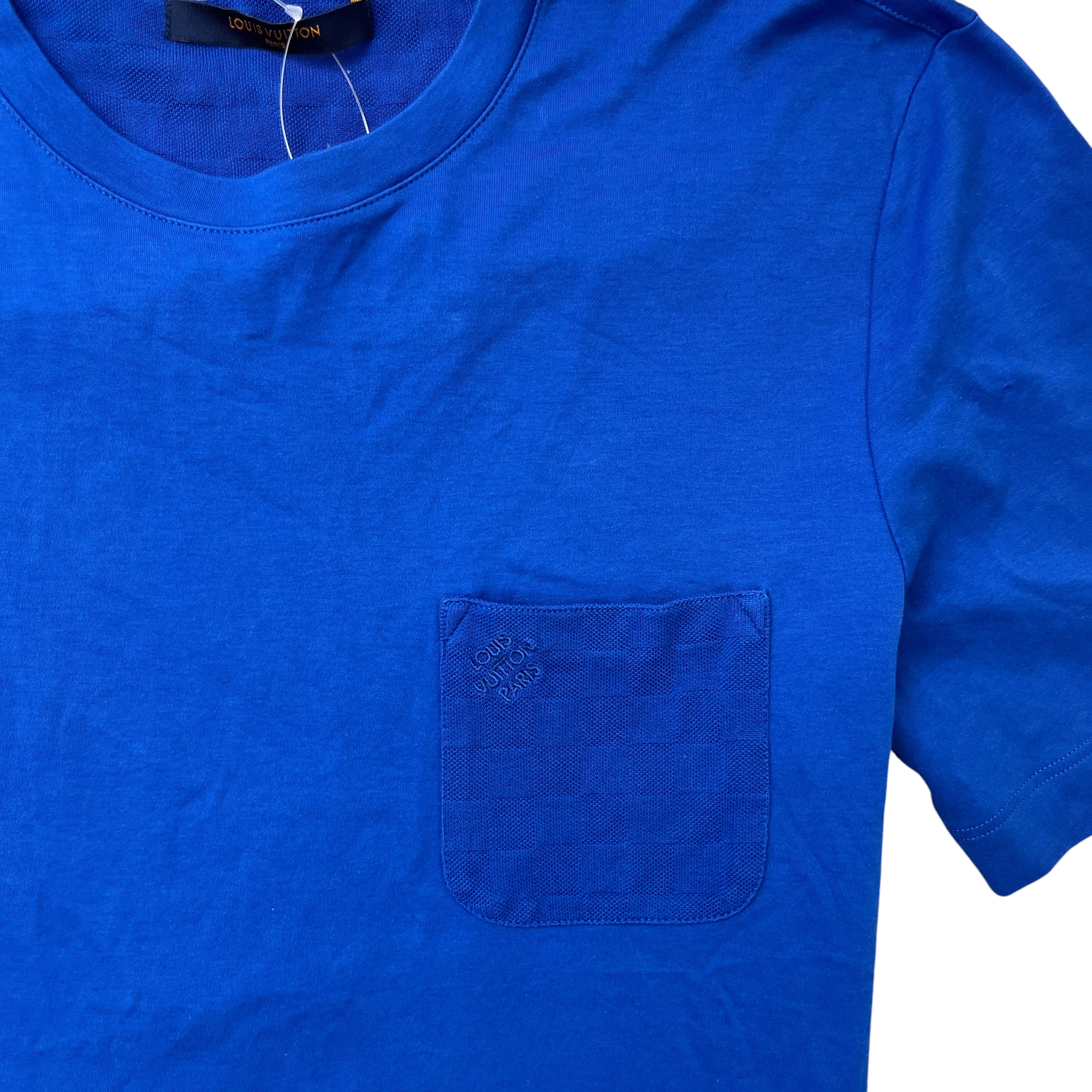 Men's Embroidered Logo T-Shirt Blue Size L