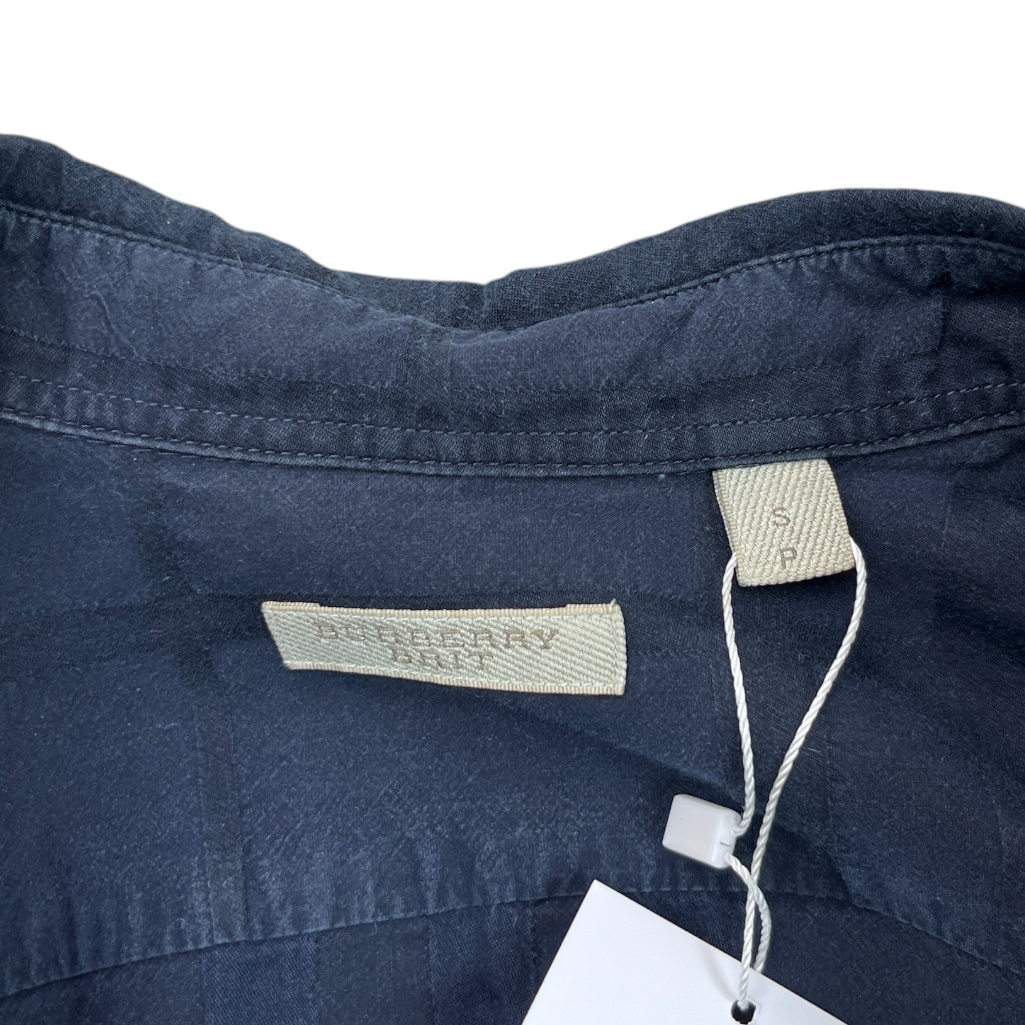 Men's Checkered Long Sleeve Shirt Navy Size S