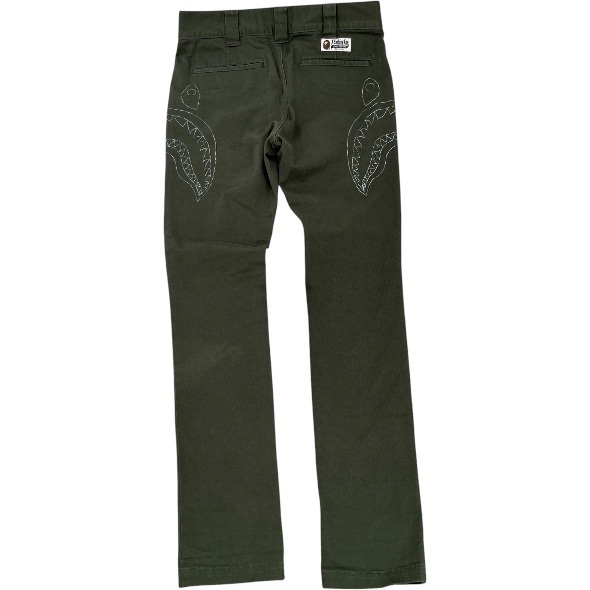 Men's Shark Print Trousers Khaki Size M