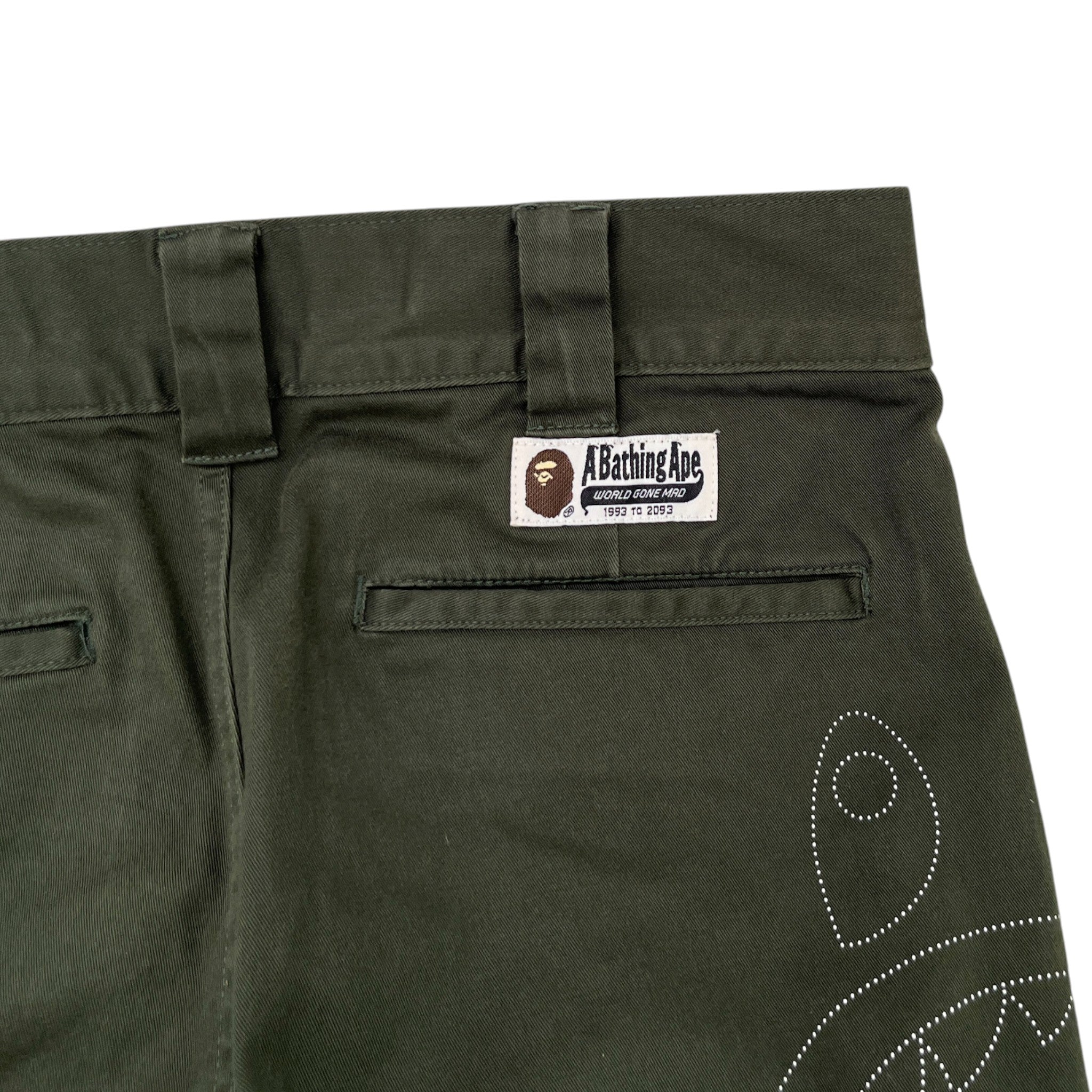 Men's Shark Print Trousers Khaki Size M