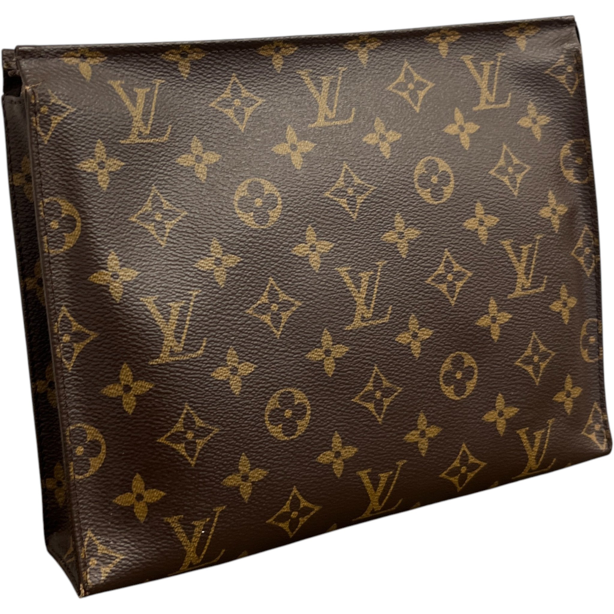 Women's Monogram Toiletry Pouch 26 Toiletry Bag Brown