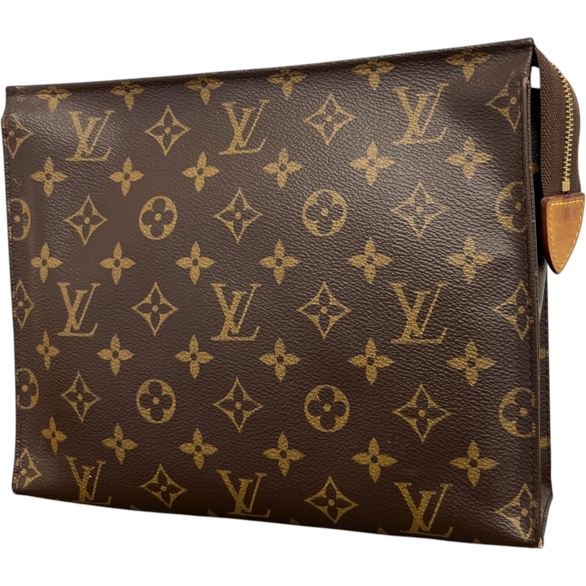 Women's Monogram Toiletry Pouch 26 Toiletry Bag Brown