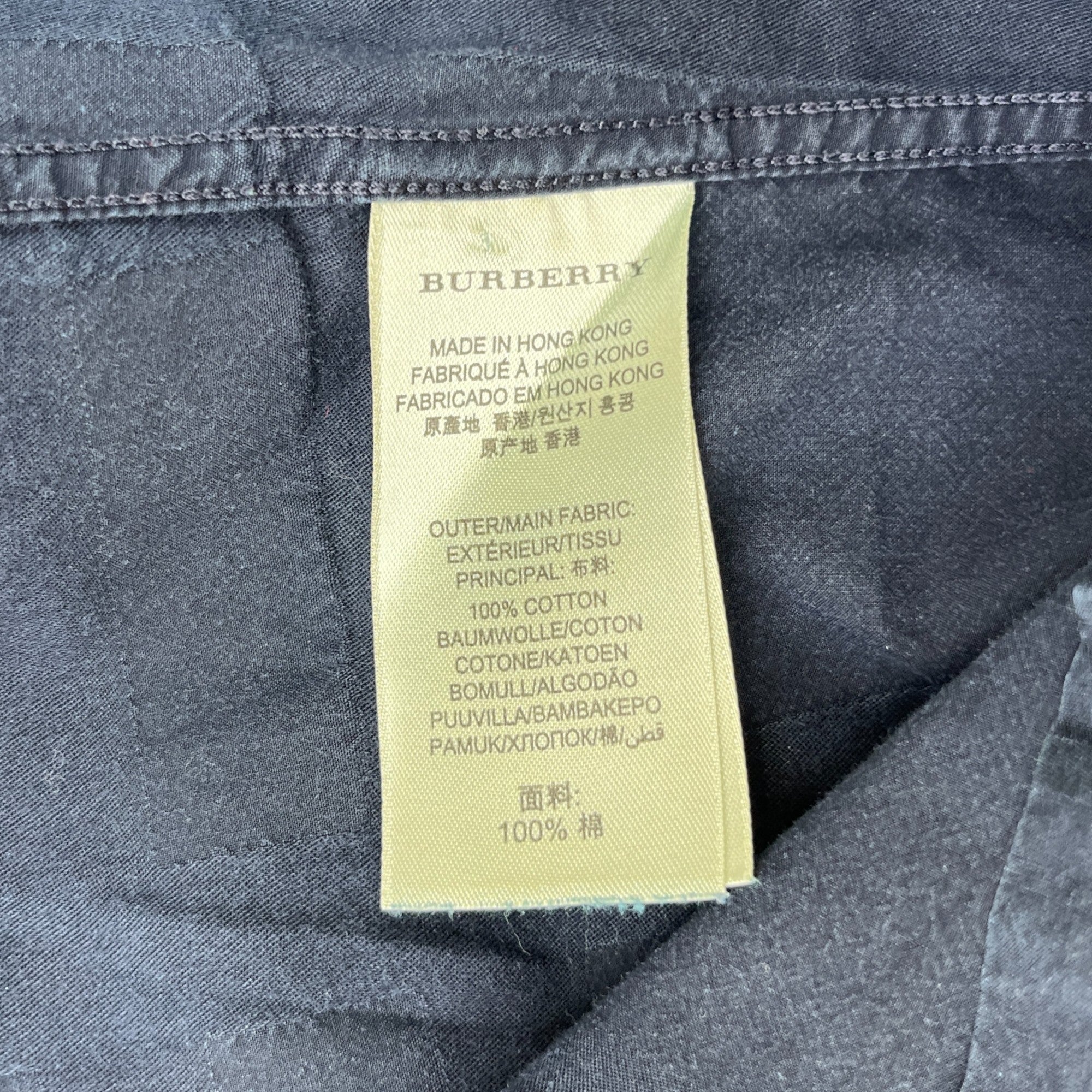 Men's Checkered Long Sleeve Shirt Navy Size S