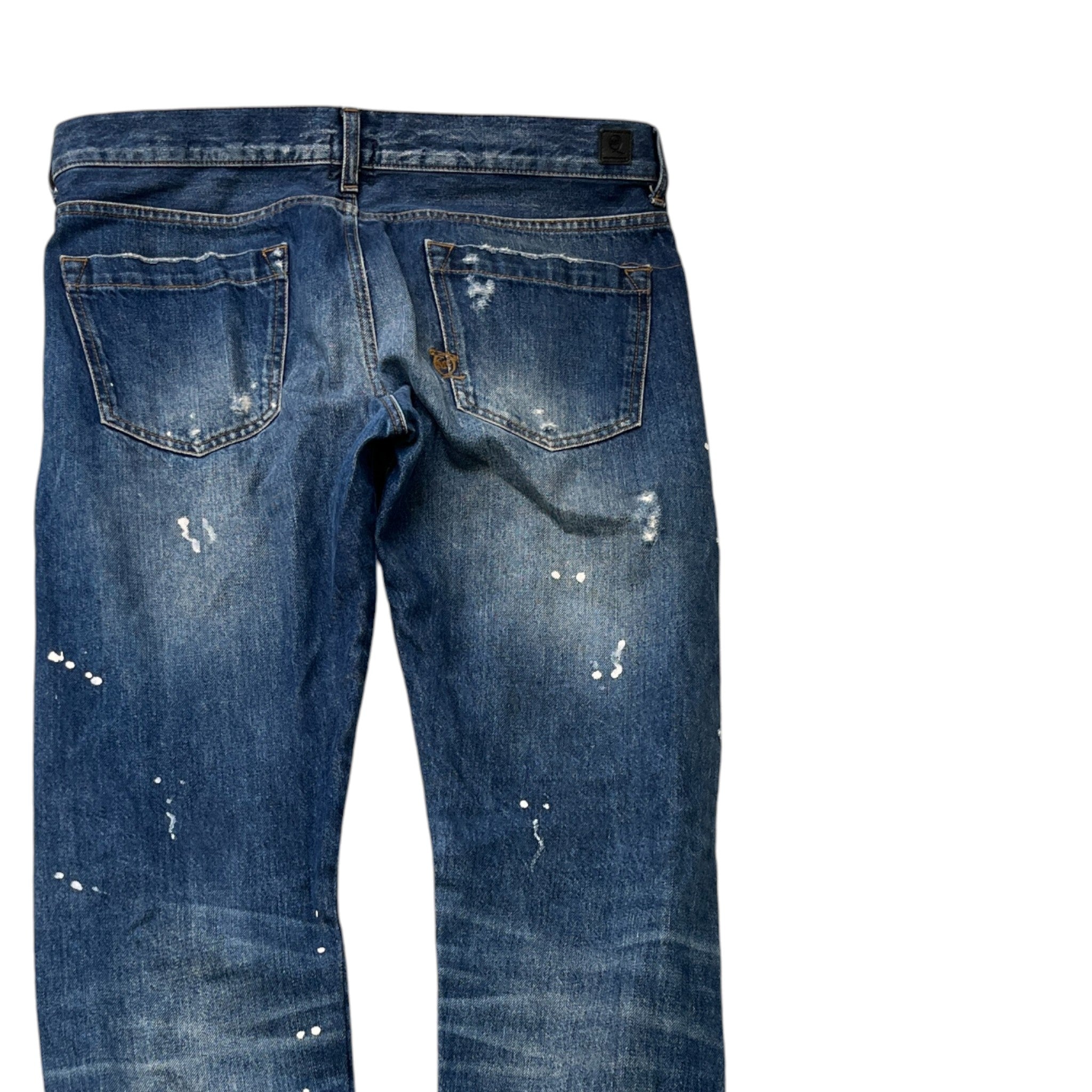 Men's Distressed Paint Splatter Jeans Blue Size Waist 32"