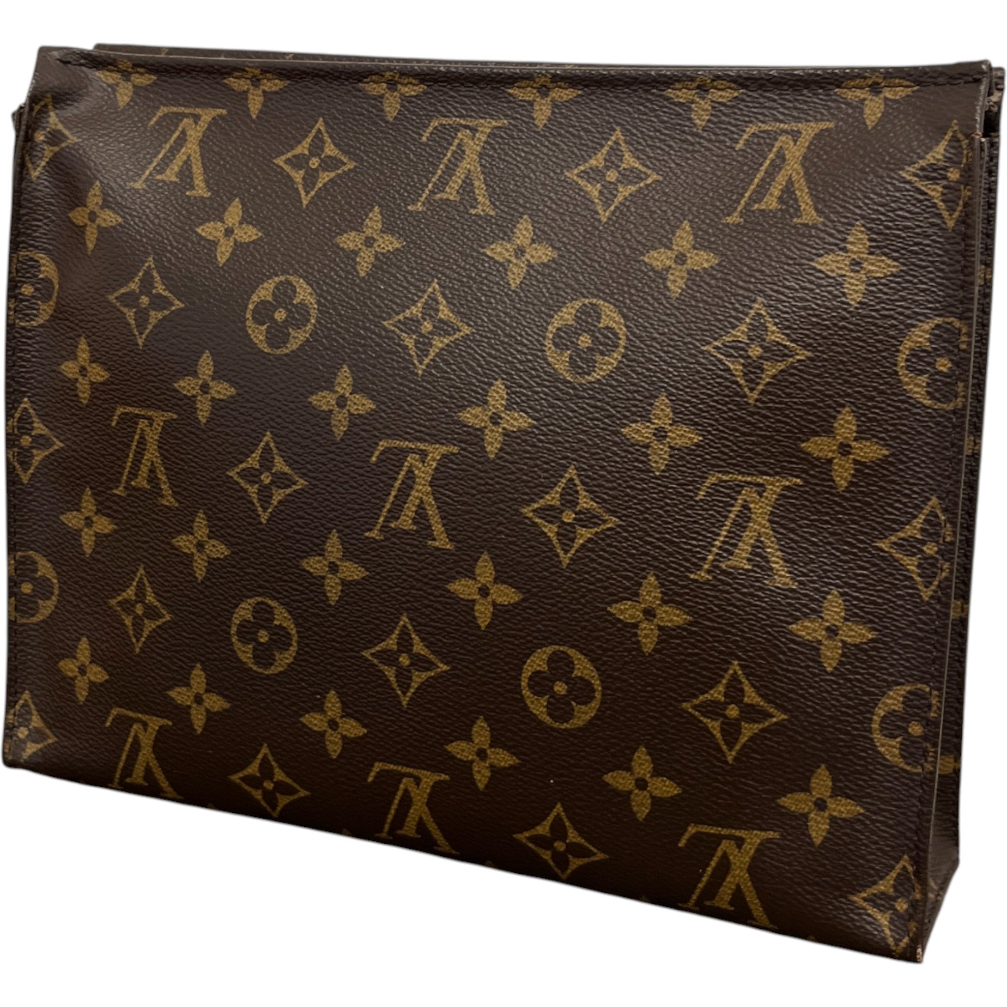 Women's Monogram Toiletry Pouch 26 Toiletry Bag Brown