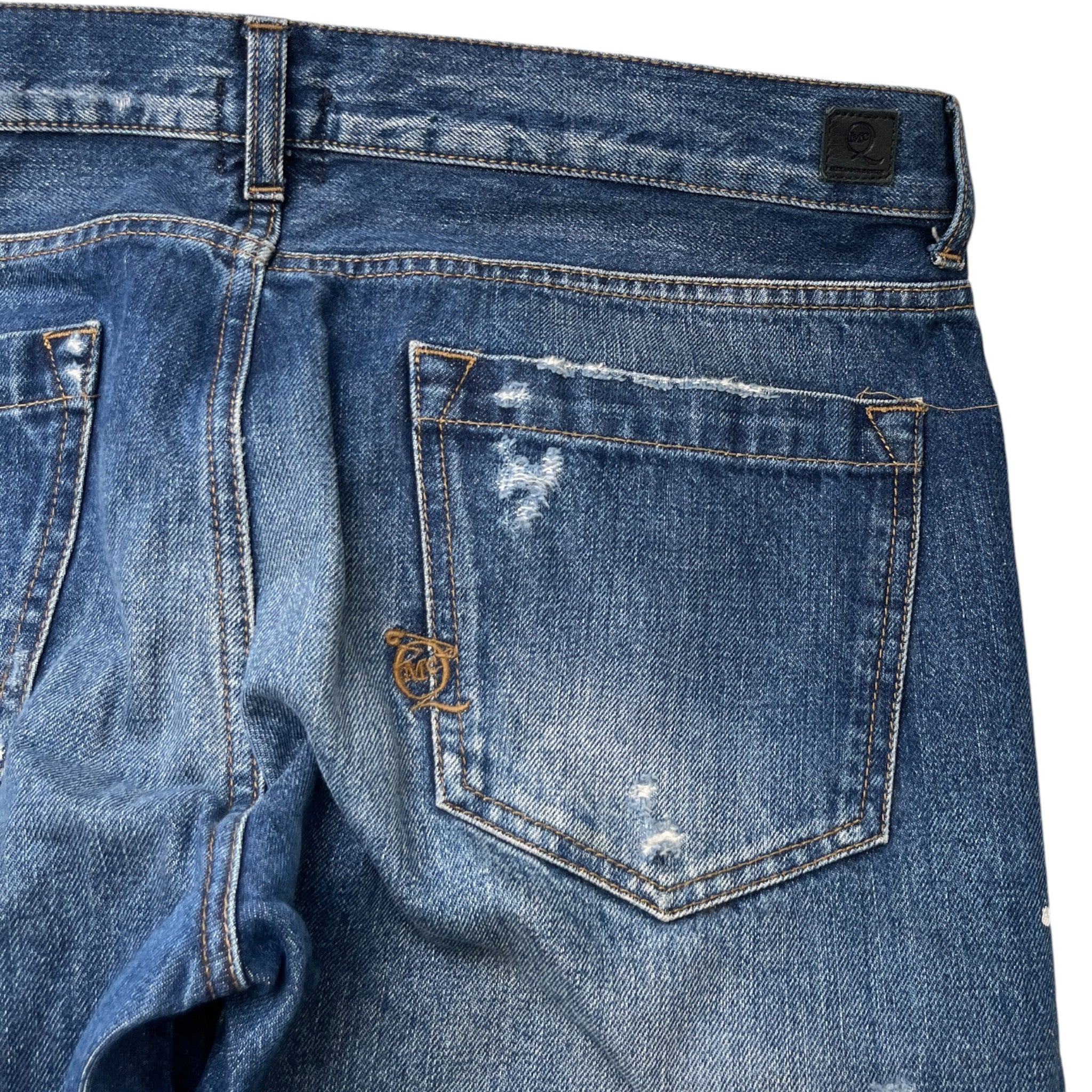 Men's Distressed Paint Splatter Jeans Blue Size Waist 32"