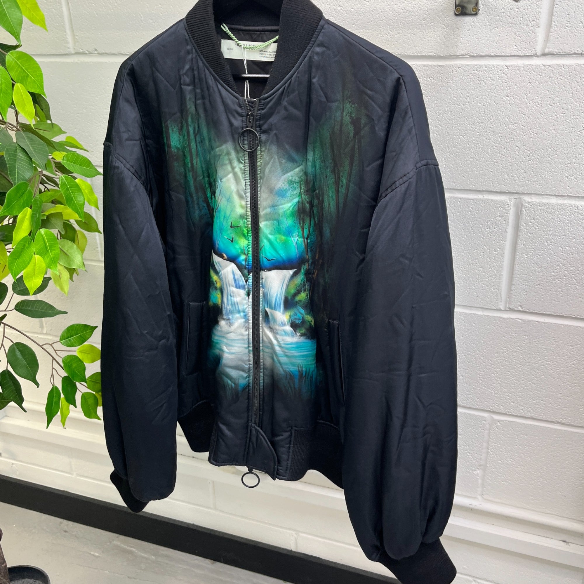 Men's Waterfall Bomber Jacket Black Size M