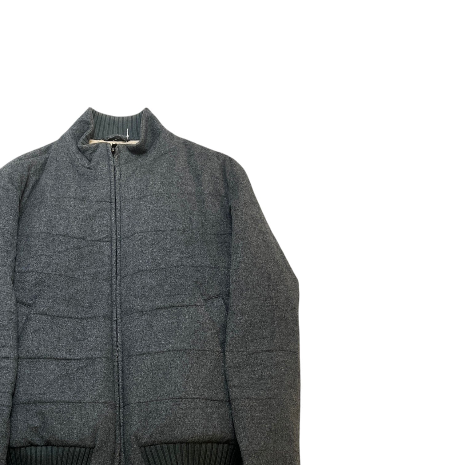Men's Cashmere Hybrid Bomber Jacket Grey Size L