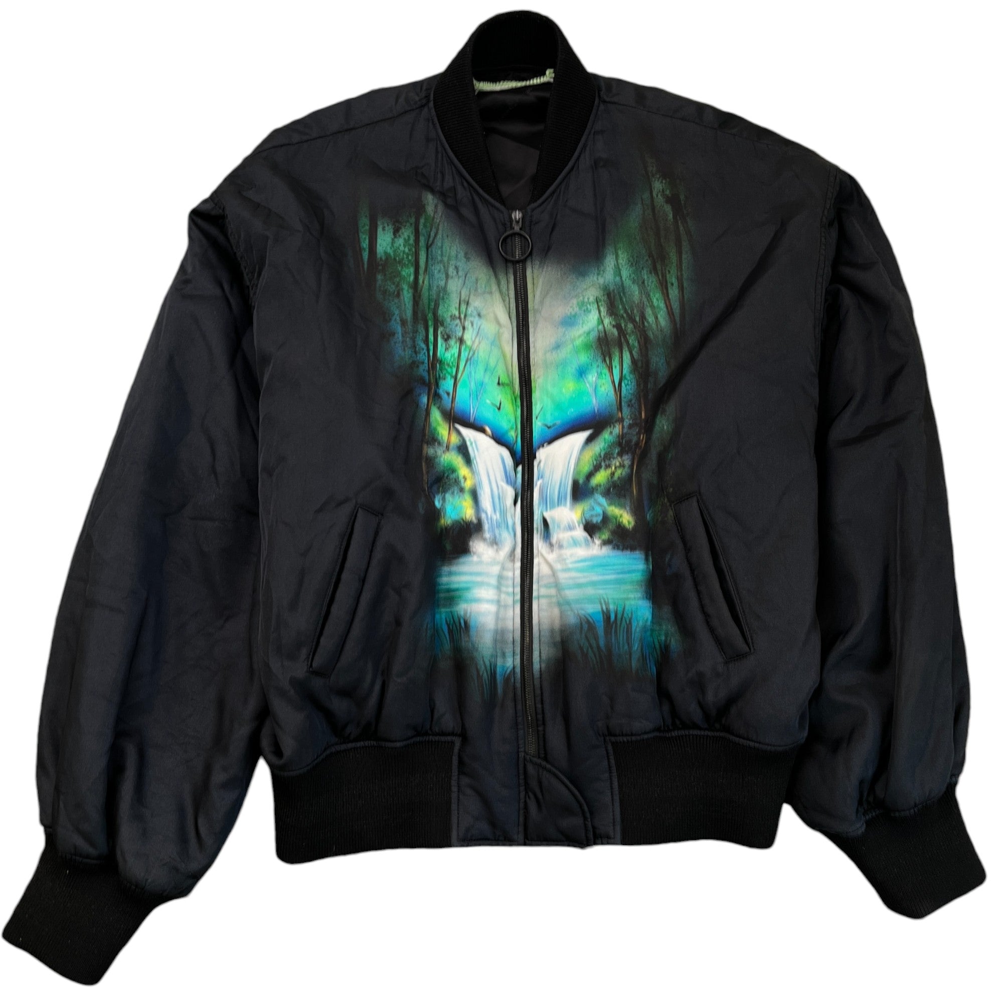 Men's Waterfall Bomber Jacket Black Size M