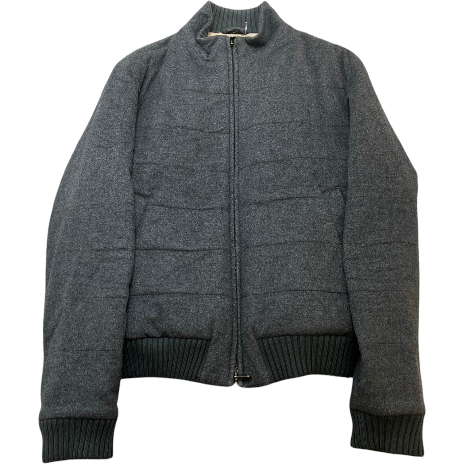 Men's Cashmere Hybrid Bomber Jacket Grey Size L