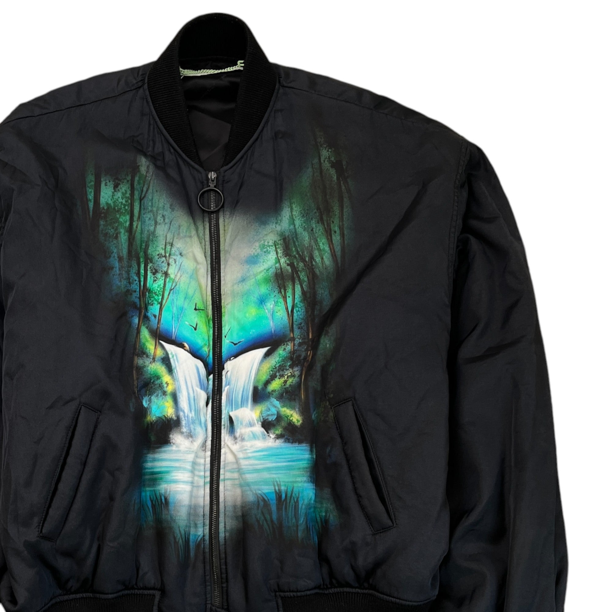 Men's Waterfall Bomber Jacket Black Size M