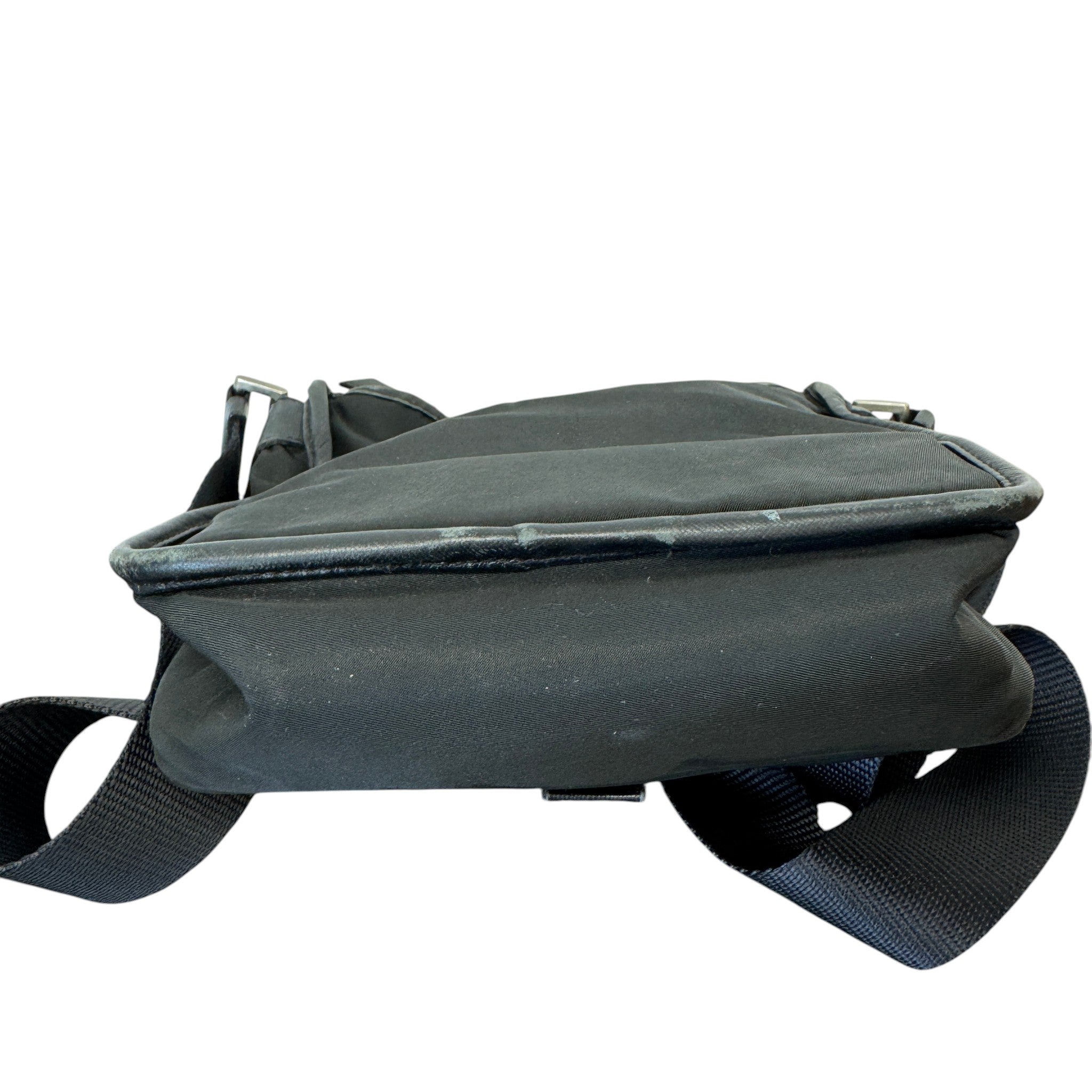 Men's Tessuto Buckle Messenger Bag Black