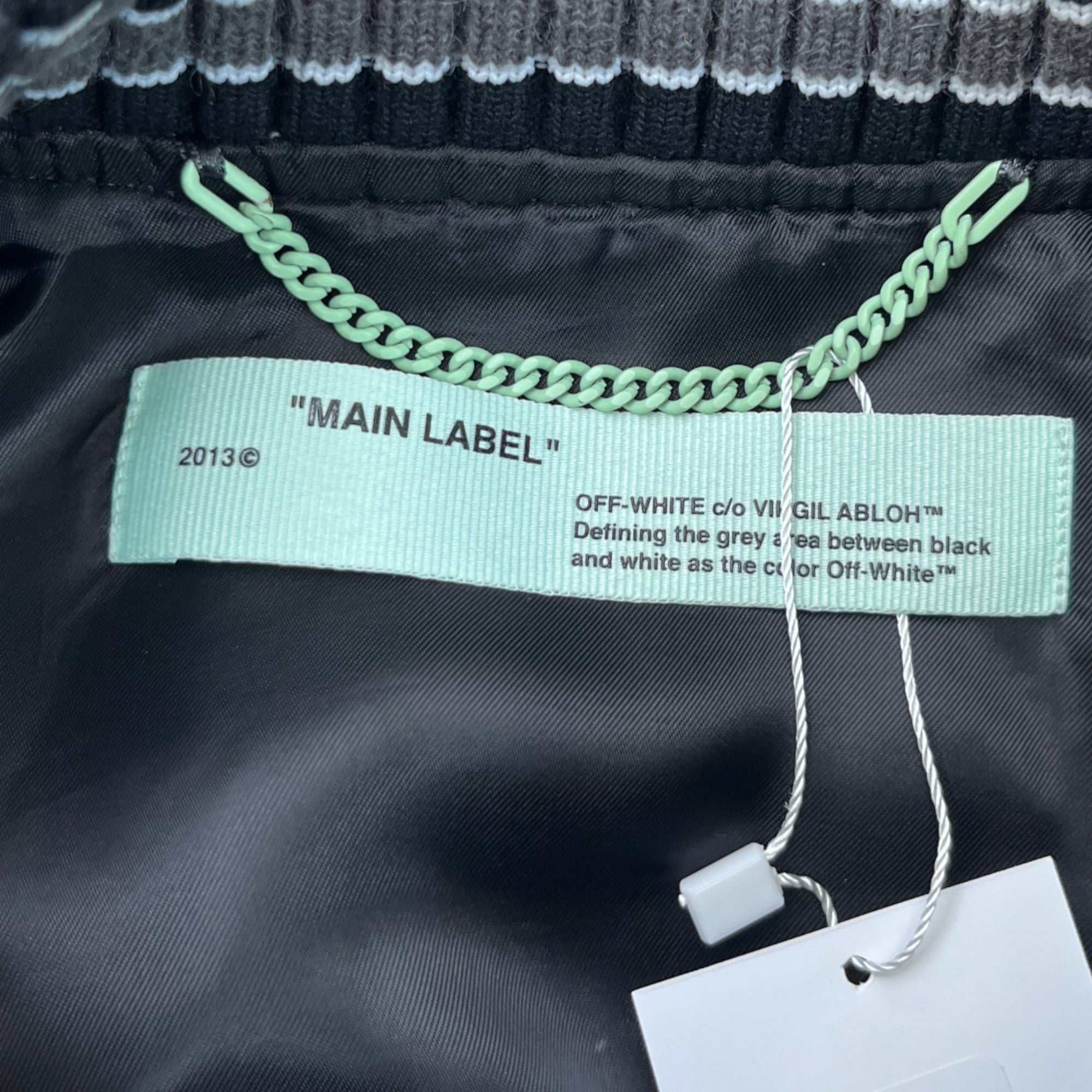 Men's Arrow Logo Varsity Jacket Black Size XS