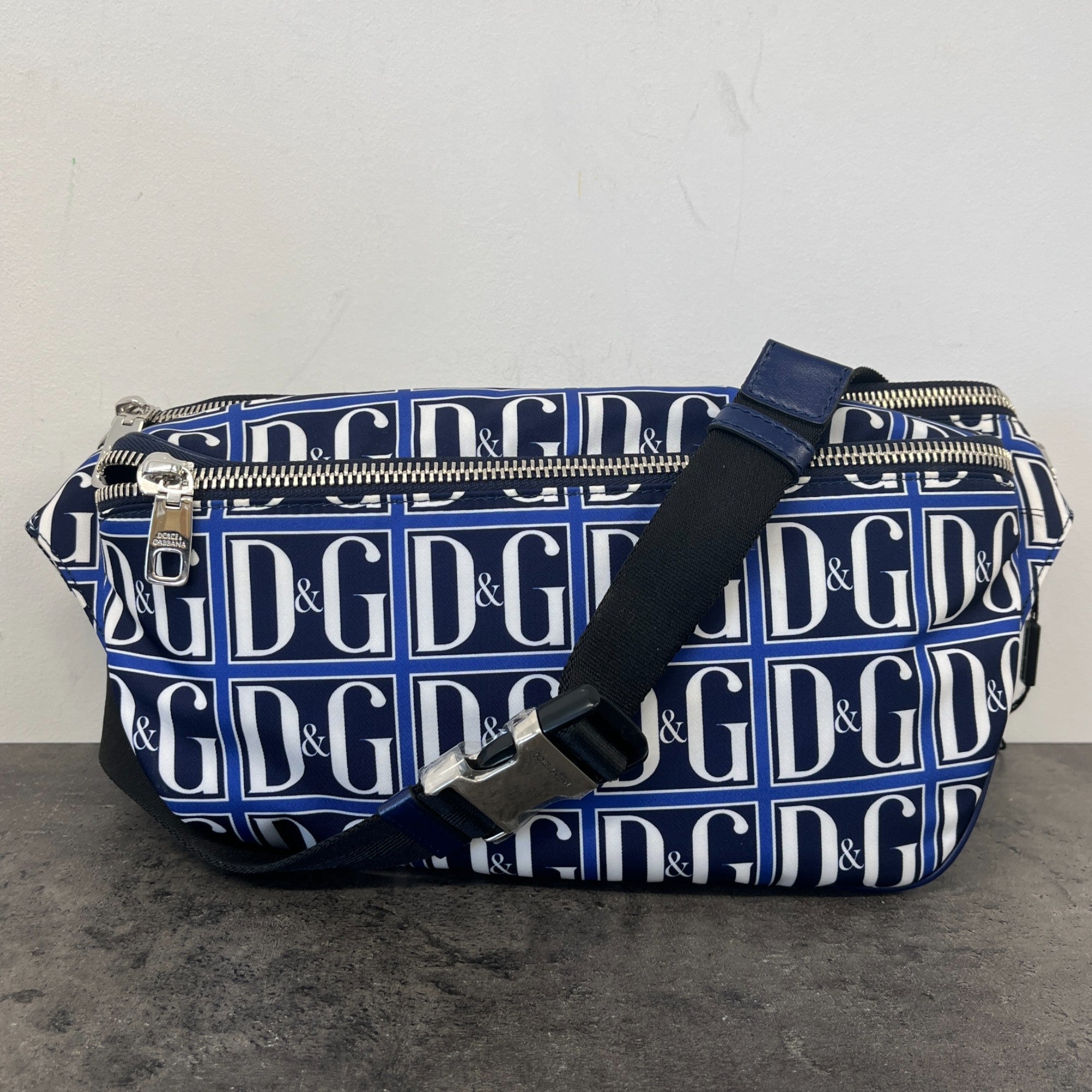 Men's Dg Monogram Belt Bag Blue