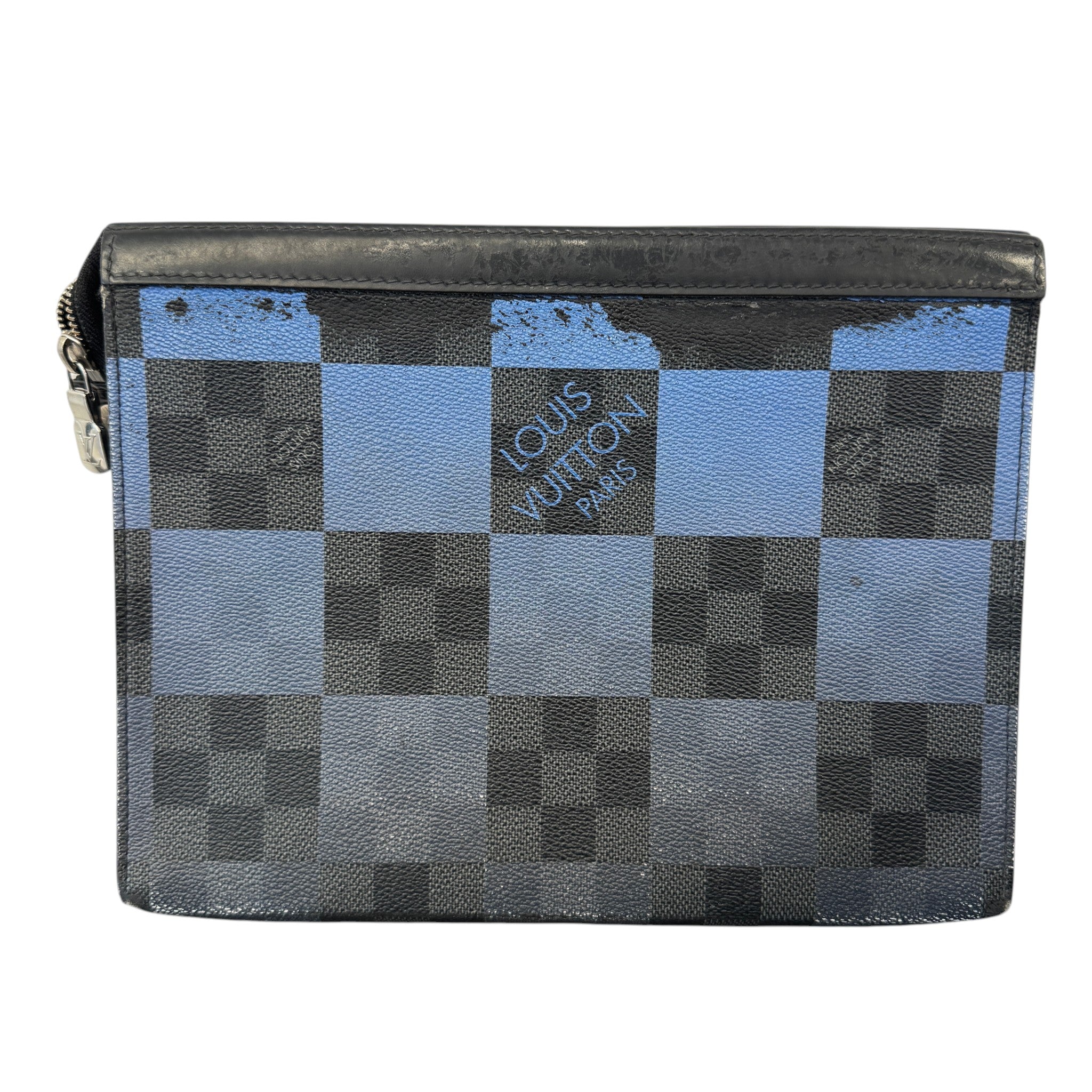 Men's Damier Graphite Giant Pochette Voyage Mm Pouch Black