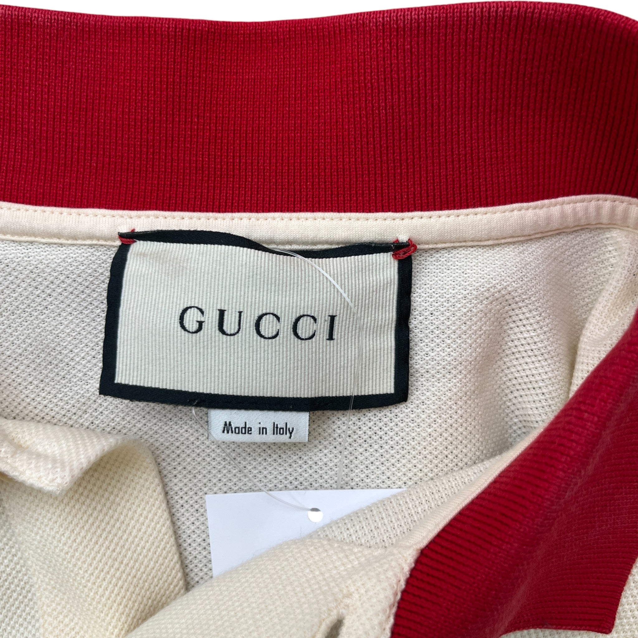 Men's Gg Embroidery Polo Shirt Cream Size L