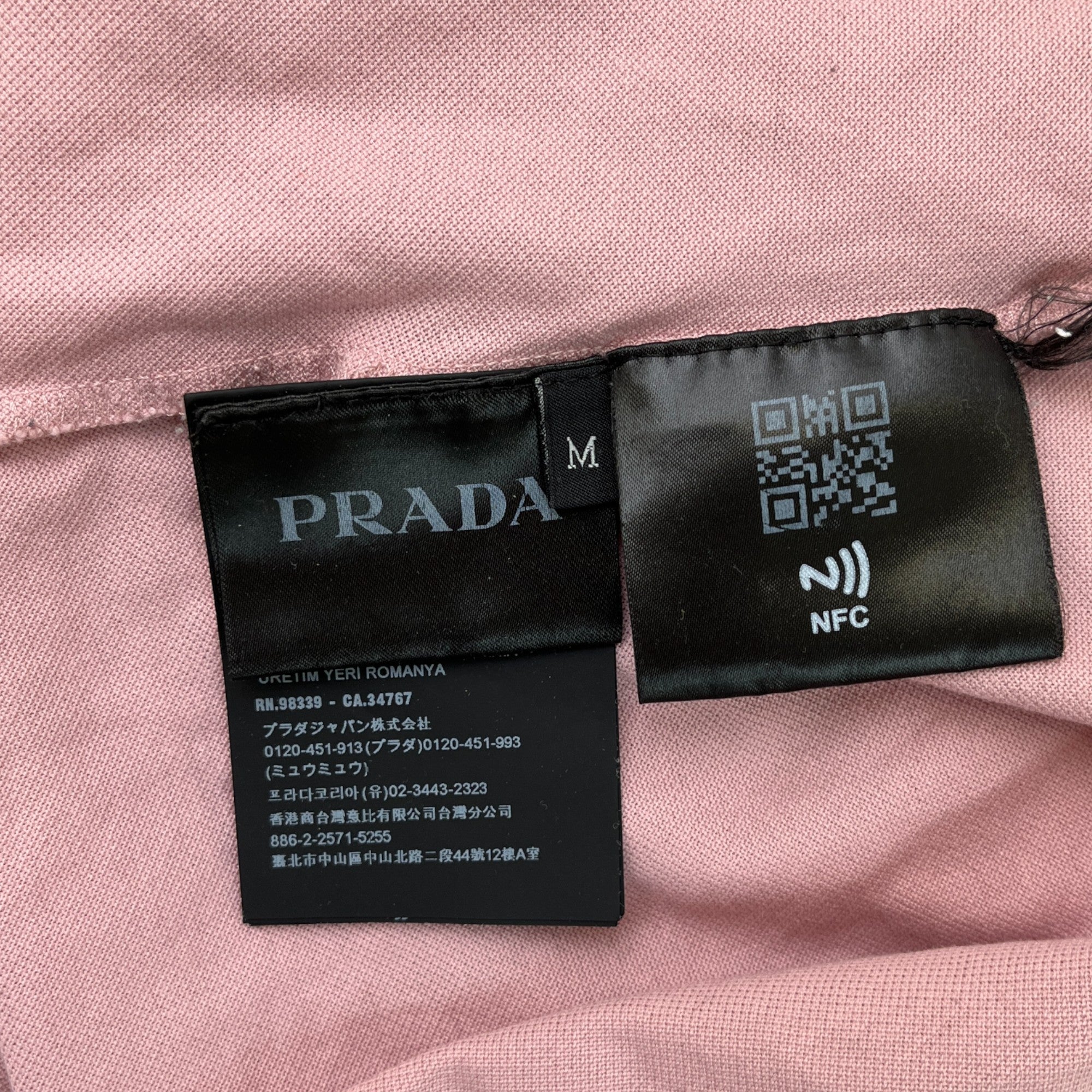 Men's Embroidered Logo T-Shirt Pink Size M