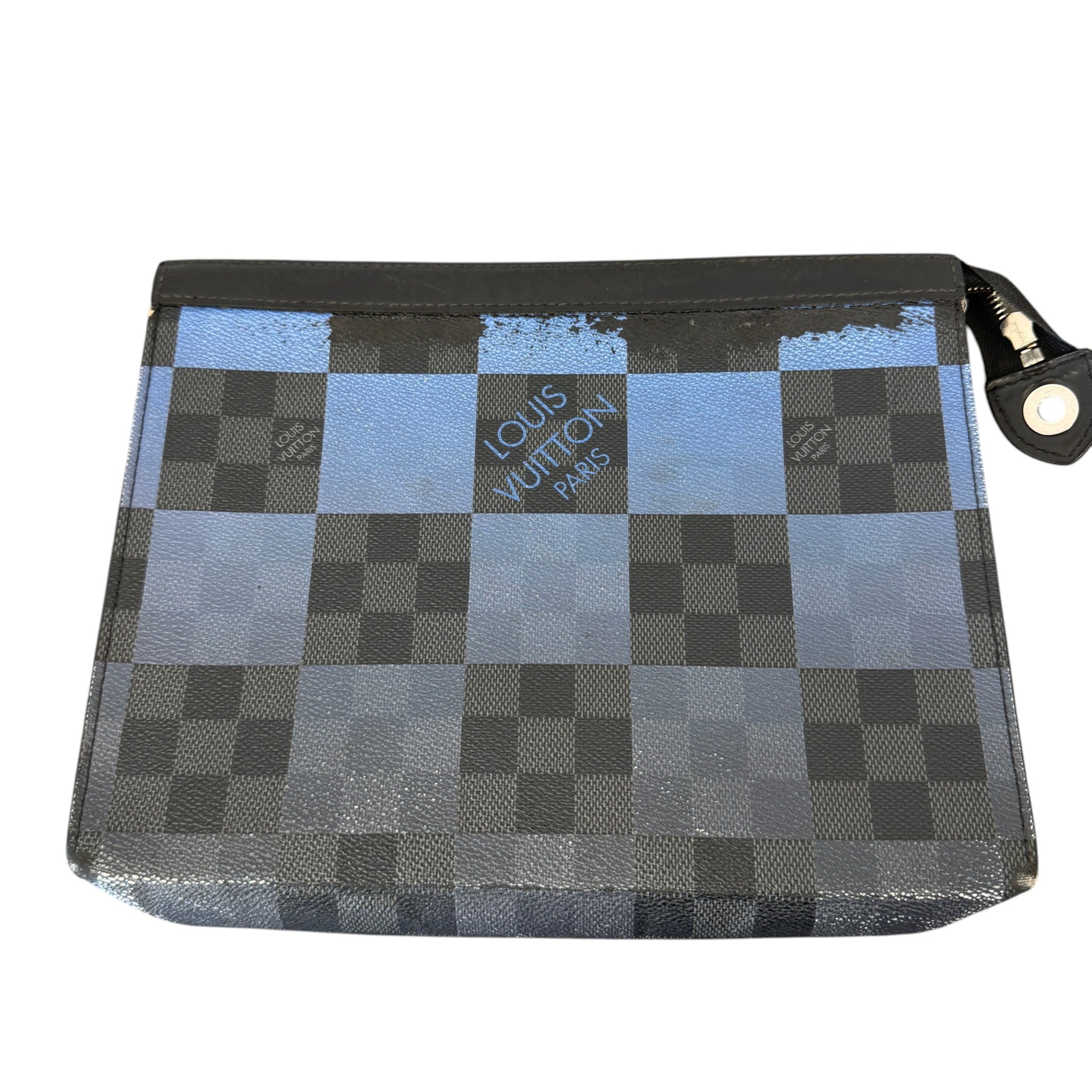 Men's Damier Graphite Giant Pochette Voyage Mm Pouch Black