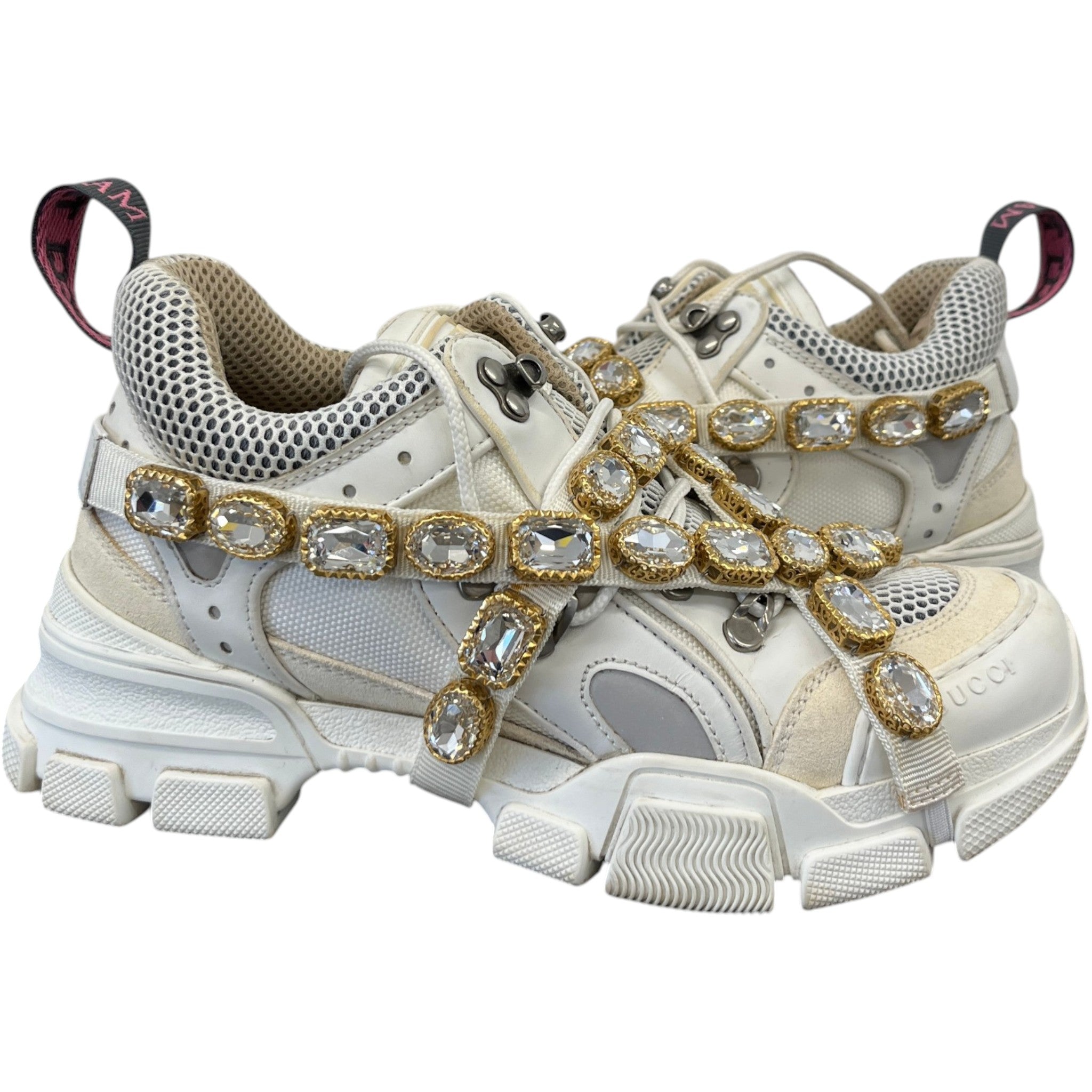 Women's Flashtrek Removable Crystal Low Trainers White Size EU 38 / UK 5
