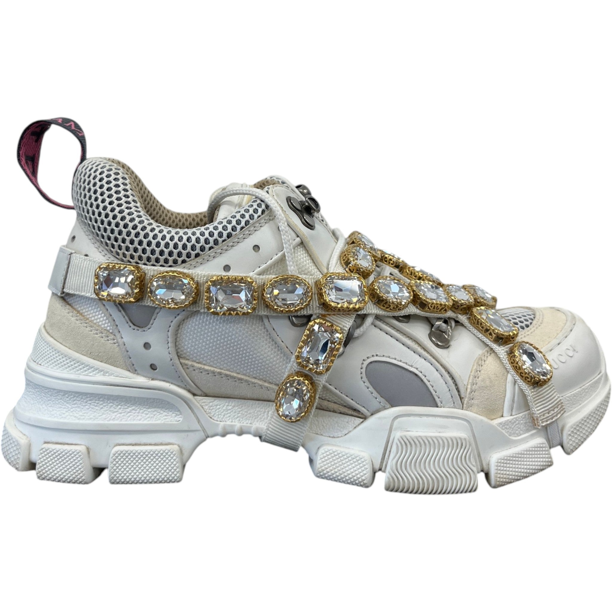 Women's Flashtrek Removable Crystal Low Trainers White Size EU 38 / UK 5