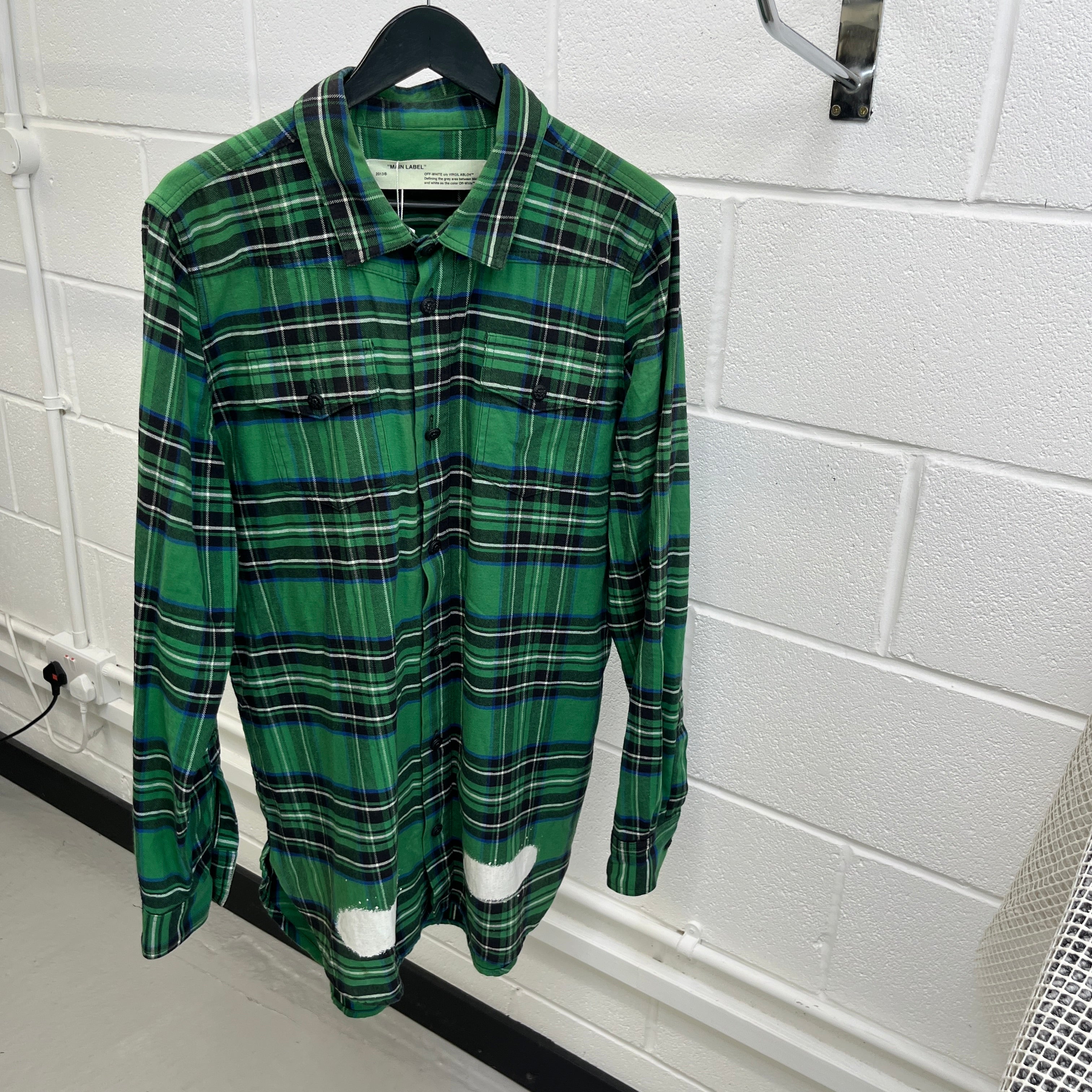 Men's Diag Spray OverShirt Green Size M