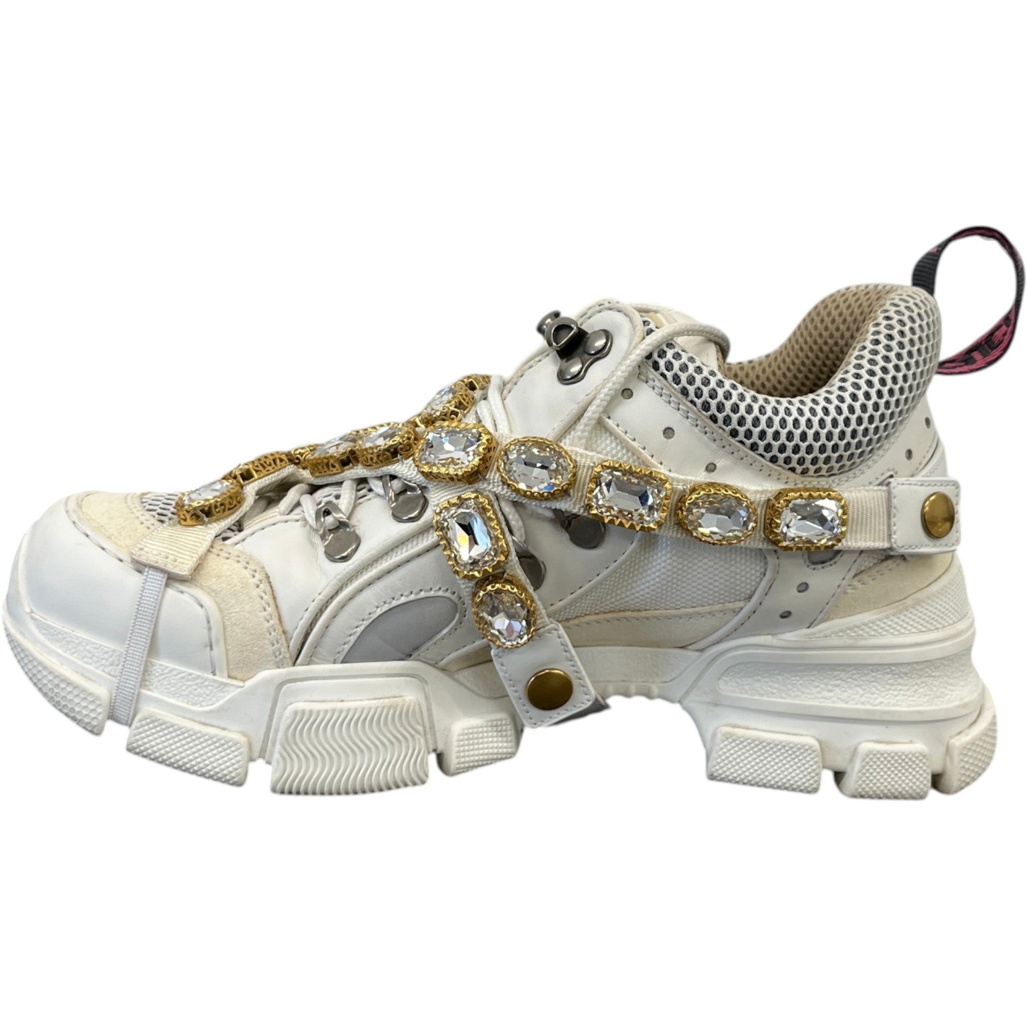 Women's Flashtrek Removable Crystal Low Trainers White Size EU 38 / UK 5